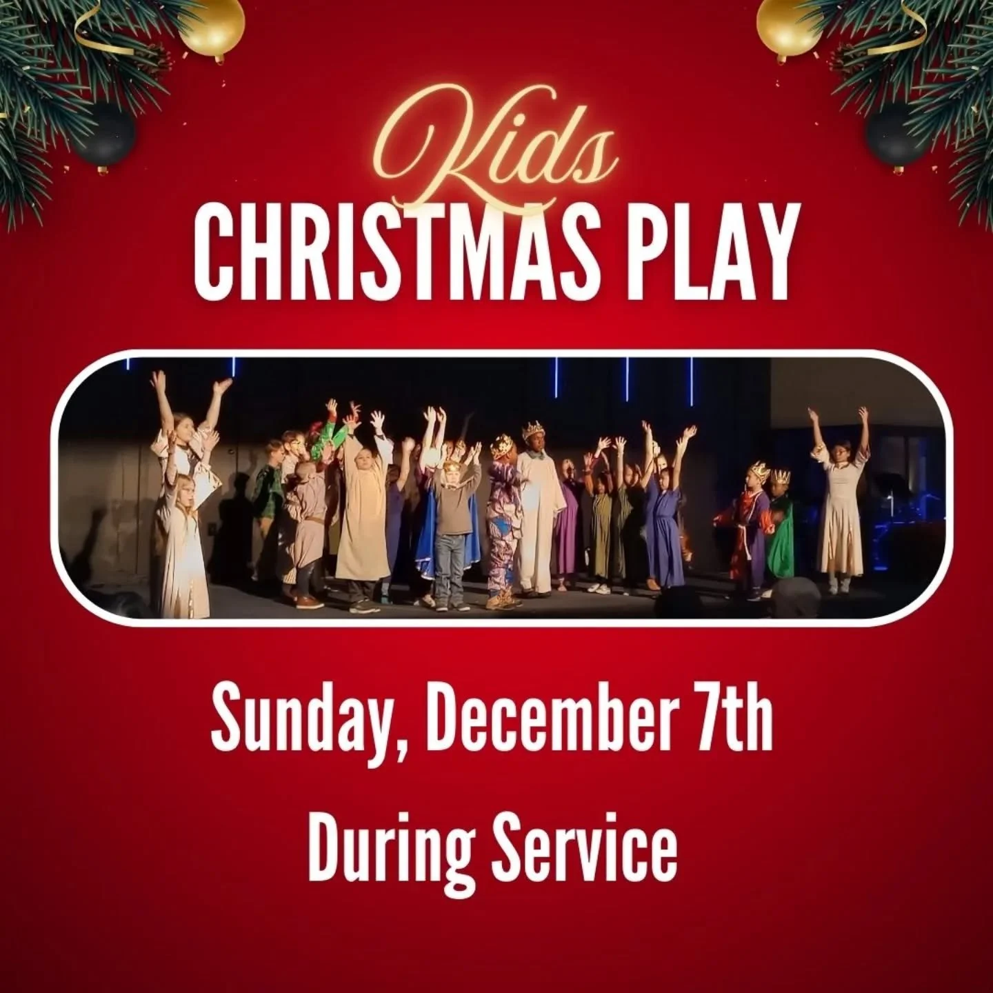 Come hear the story of Jesus' birth at our kids Christmas play this Sunday, December 7th during service 🌟