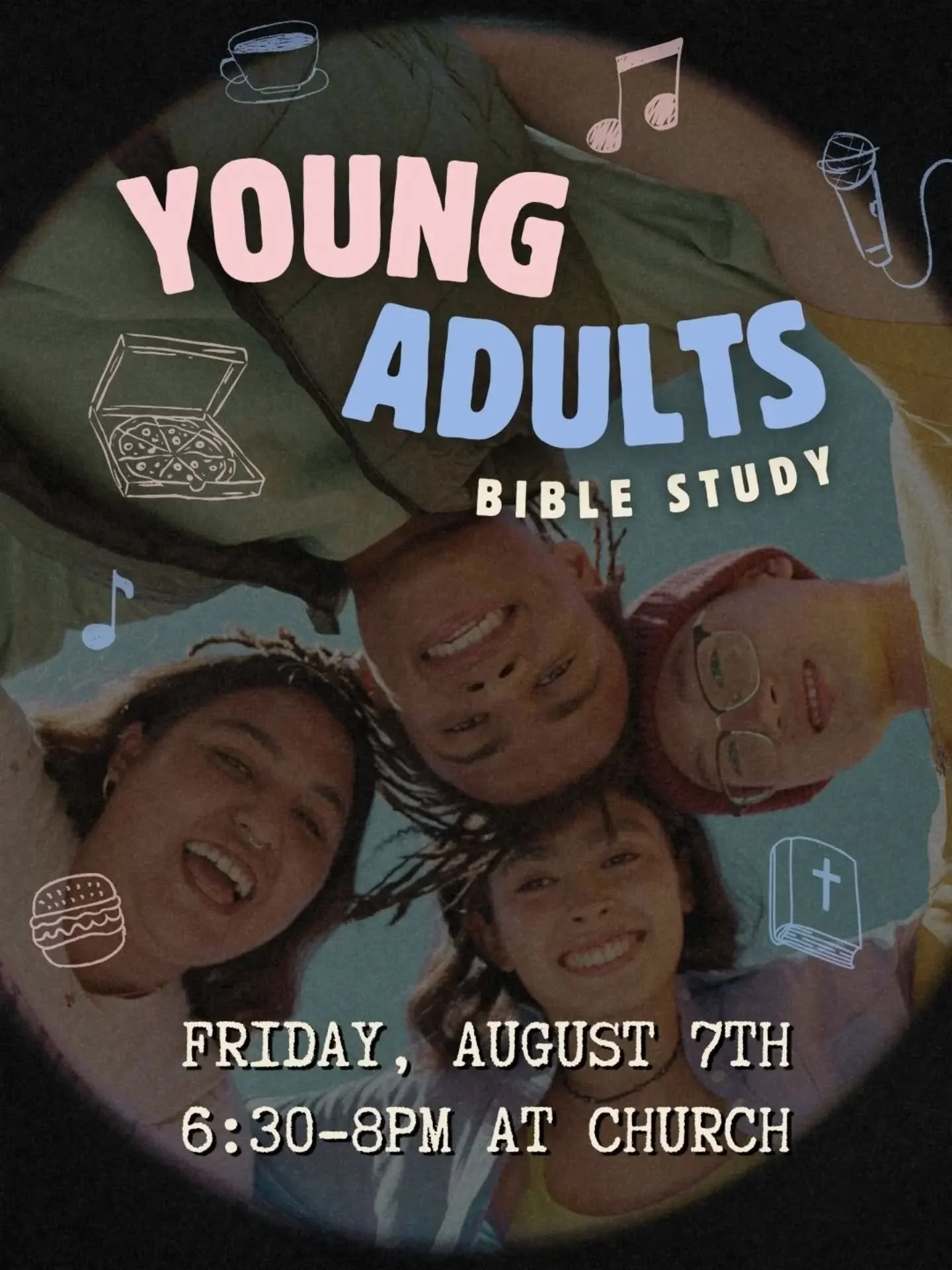 ✨ Young adults ages highschool - 20's 

Join us for our next Bible study this Friday, August 7th from 6:30-8pm. We will continue going through the book of Matthew! 📖