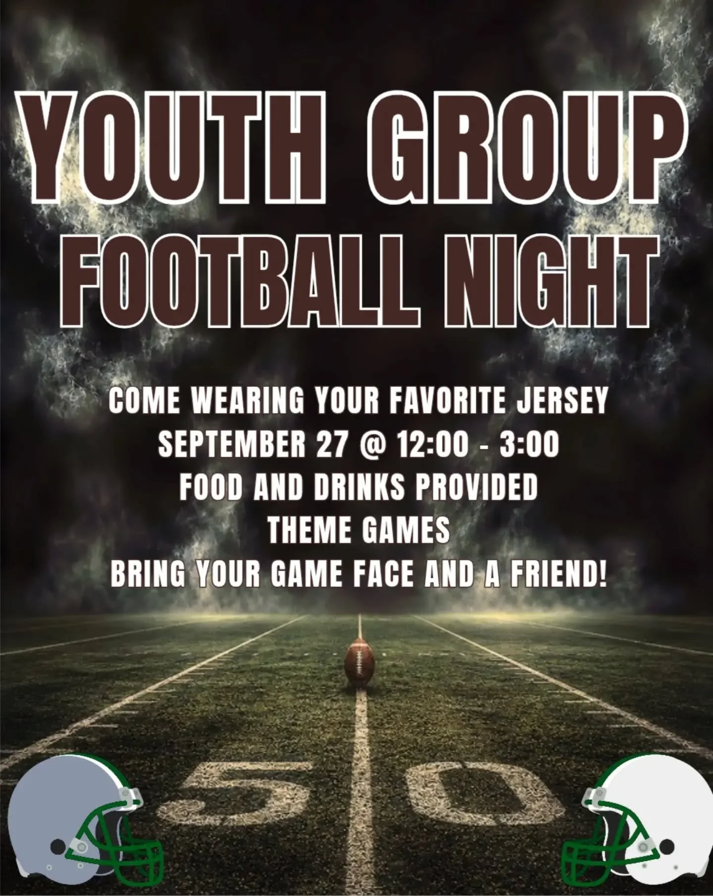 🏈📣Attention Canyon Youth📣🏈

Reminder that TOMORROW is our football event!! 🏈
Come wearing your favorite jersey and be ready to have some fun! 
See you there!! 💪