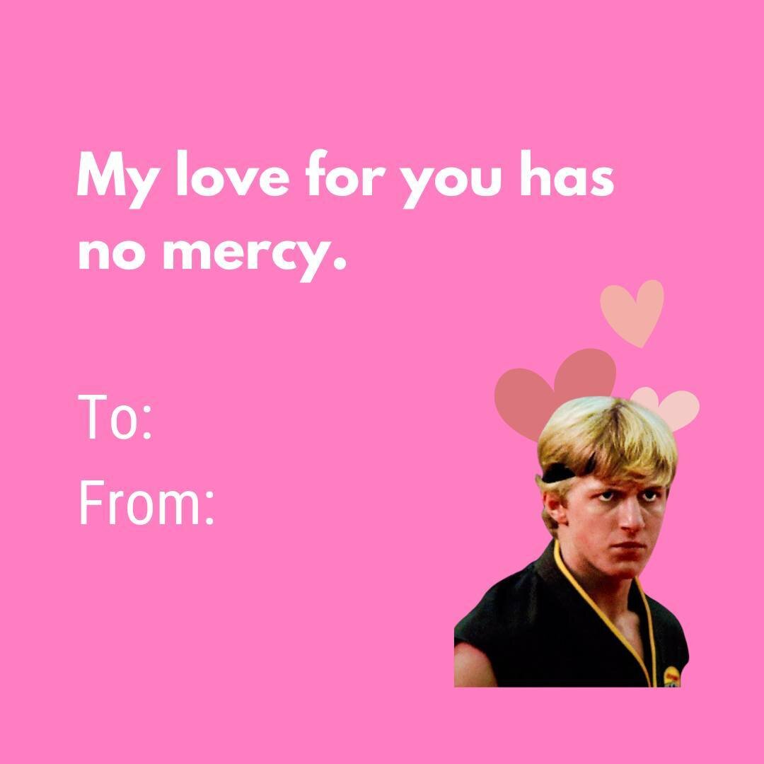 Valentine's Day cards we're sending to our staff (our in-house martial artists) 💌

Spread the love on Hearts Day today by sending these to your sparring or poomsae partners, a martial arts loved one, your kickboxing bestie or your little karate kids
