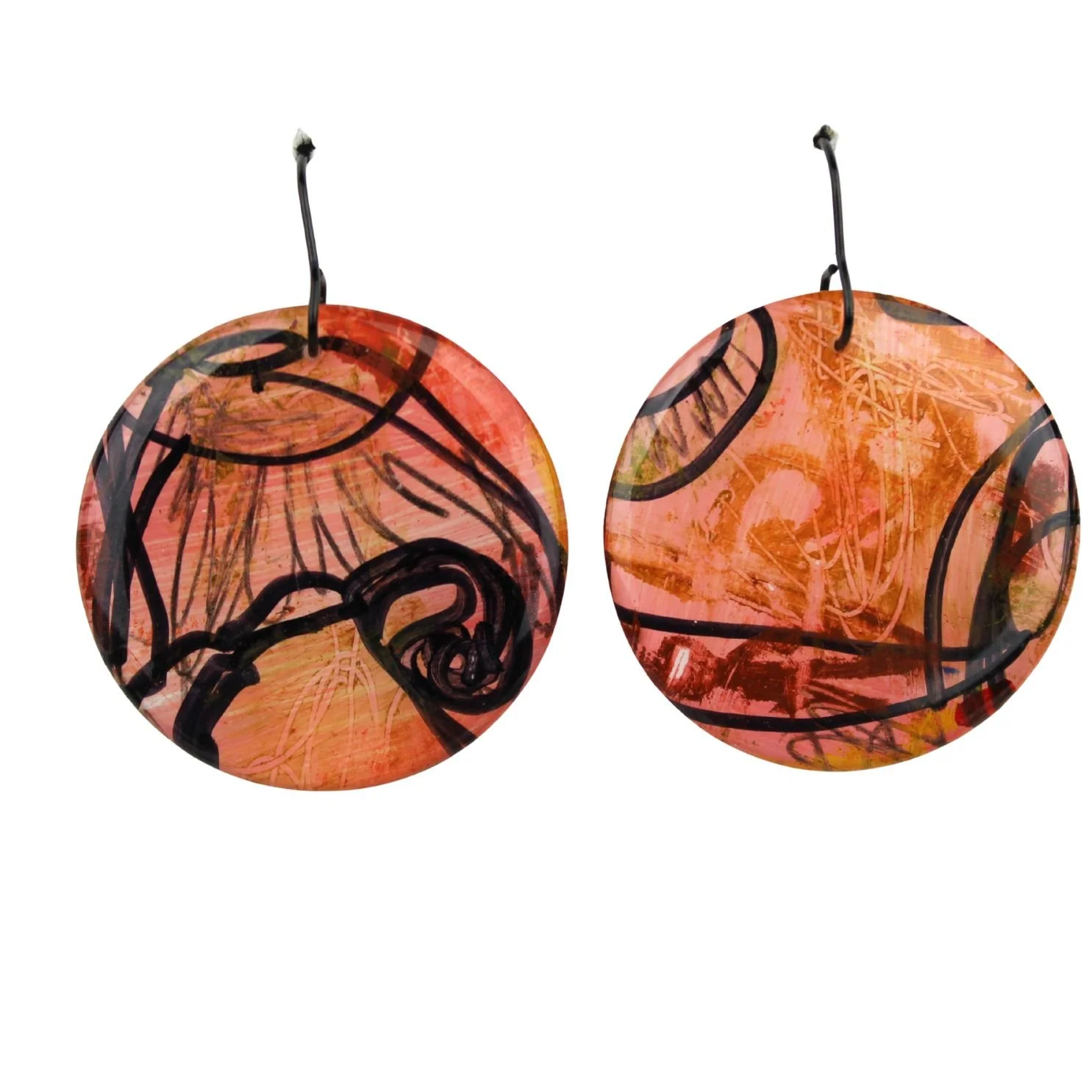 Hand Painted Earrings Dr26