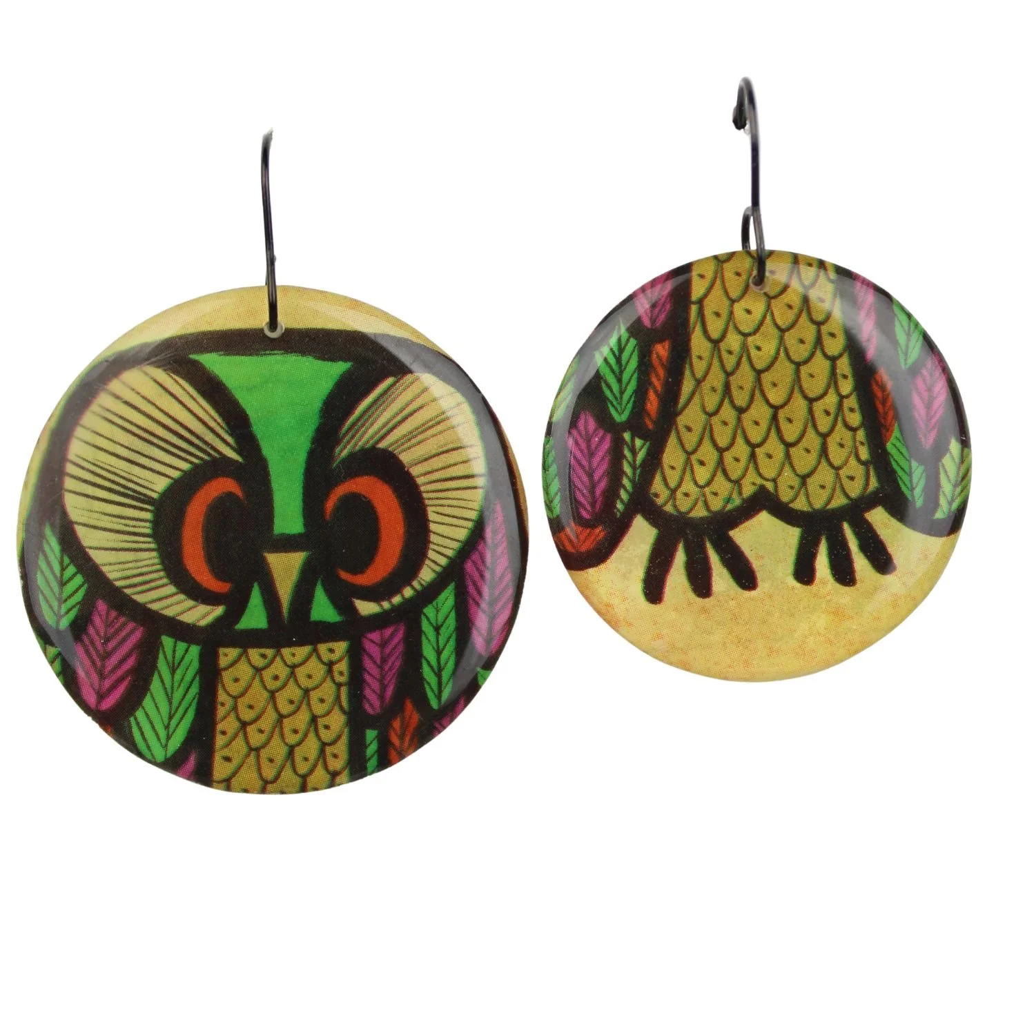 Vintage Art Deco Retro Rare Swap Card Earrings vt8