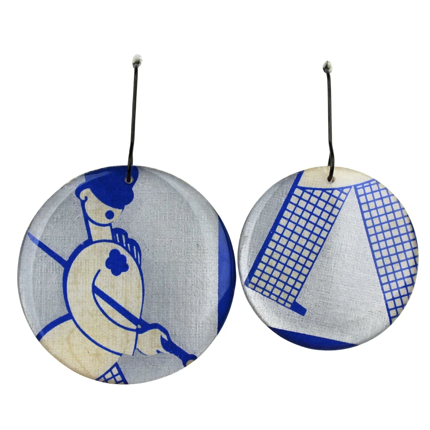 Vintage Art Deco Retro Rare Swap Card Earrings Dec11