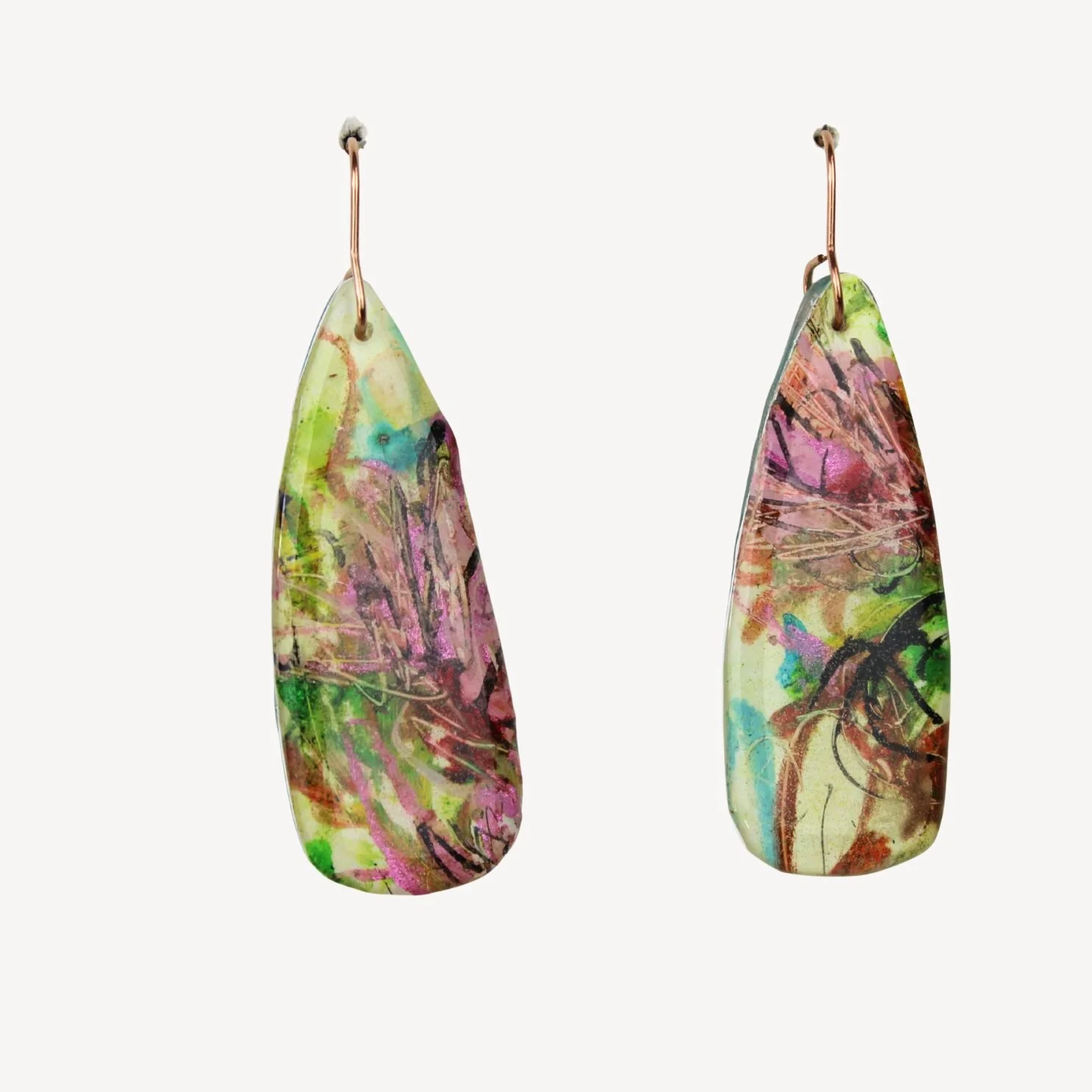 Hand Painted Earrings Ag11