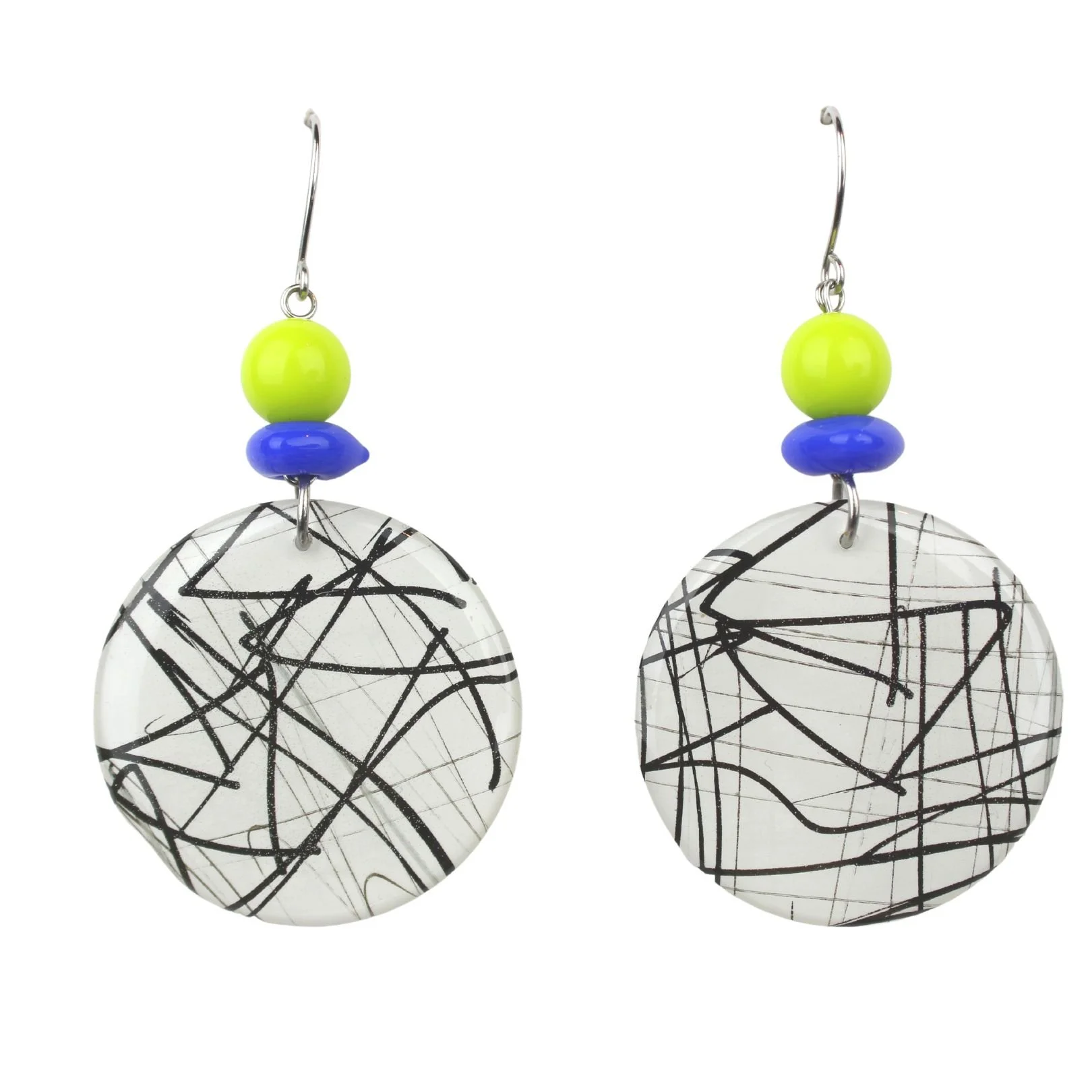Hand Painted Earrings BL1