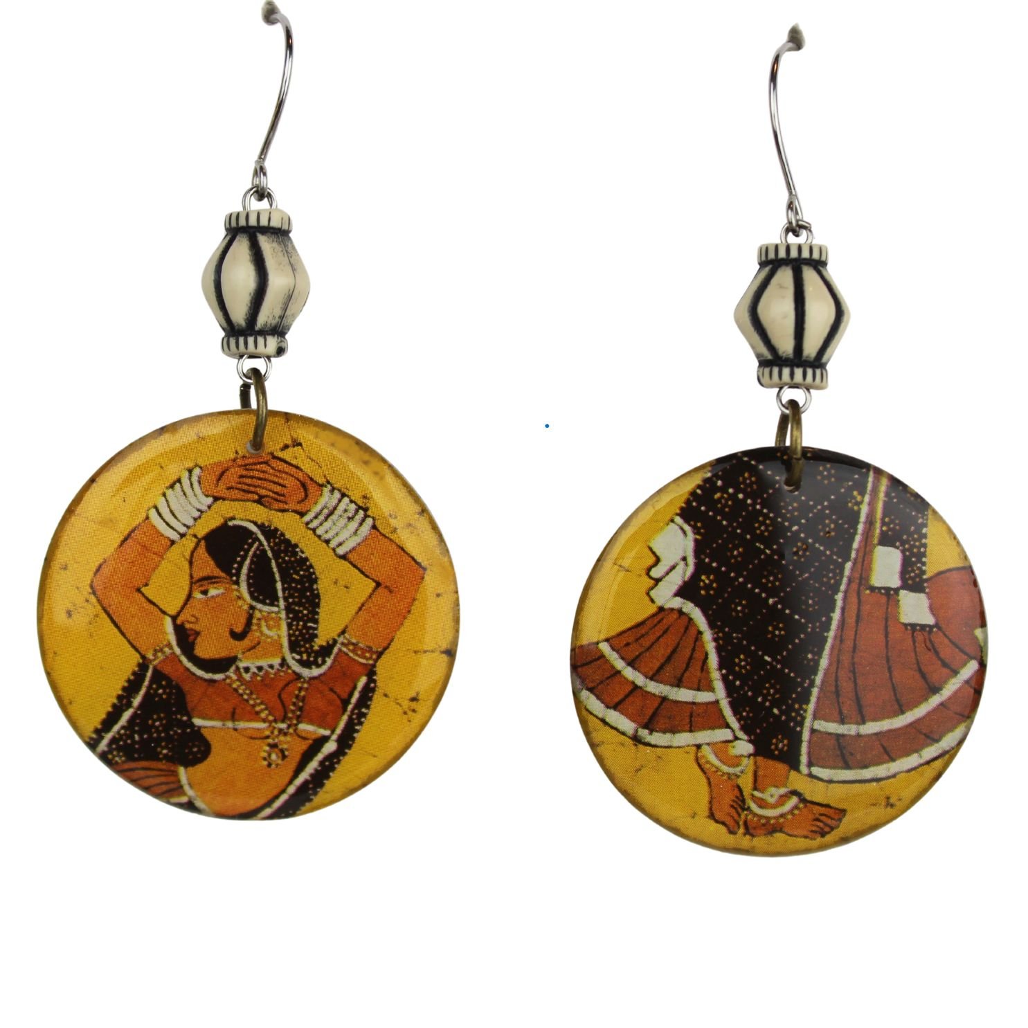 Vintage Art Deco Retro Rare Swap Card Earrings ne60