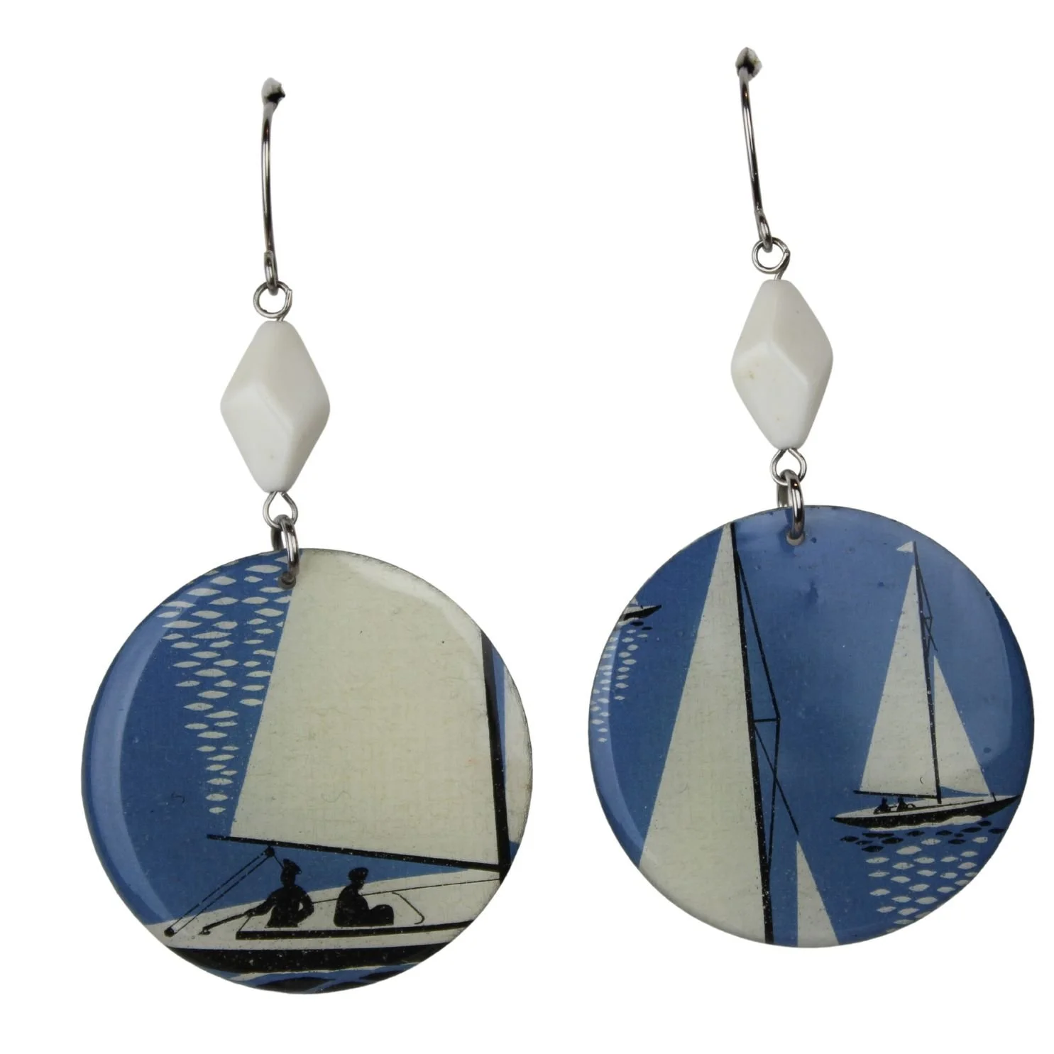 Vintage Art Deco Retro Rare Swap Card Earrings ne68