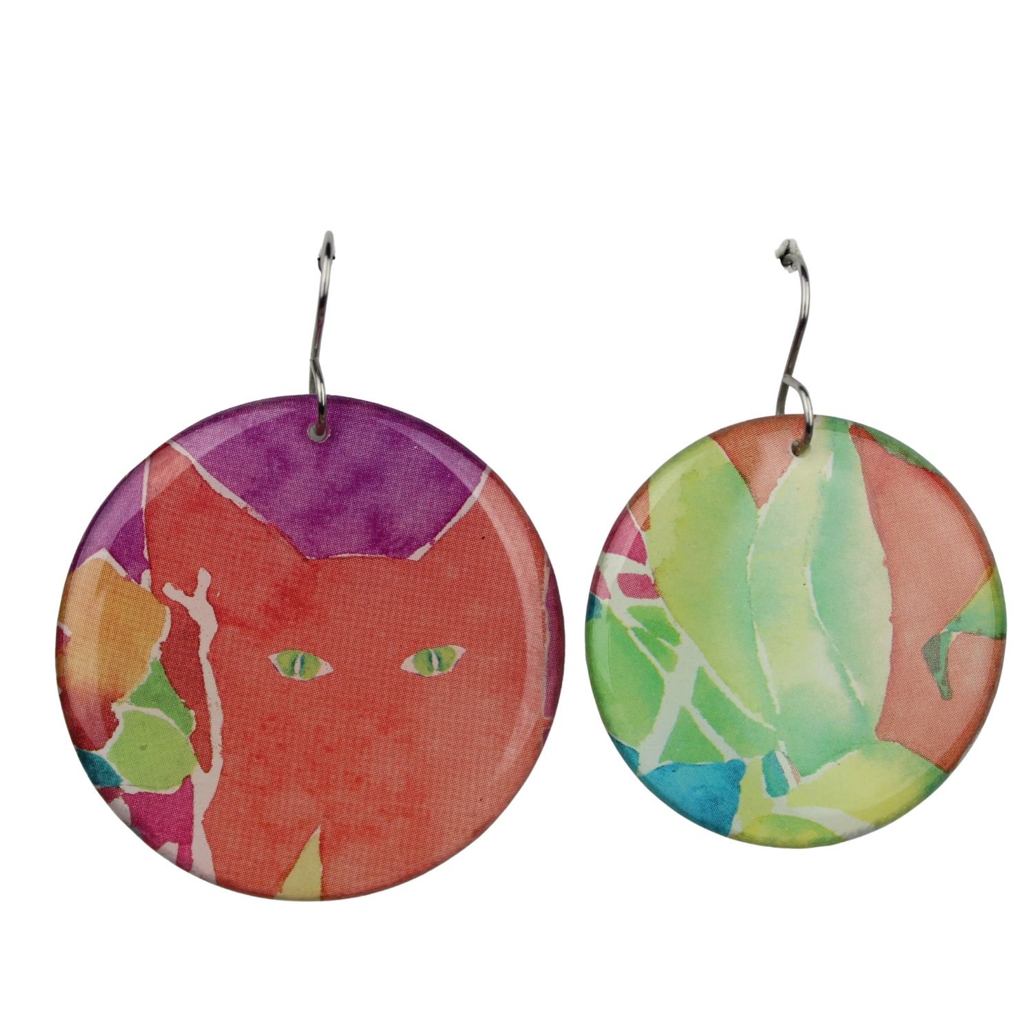 Vintage Art Deco Retro Rare Swap Card Earrings vt7