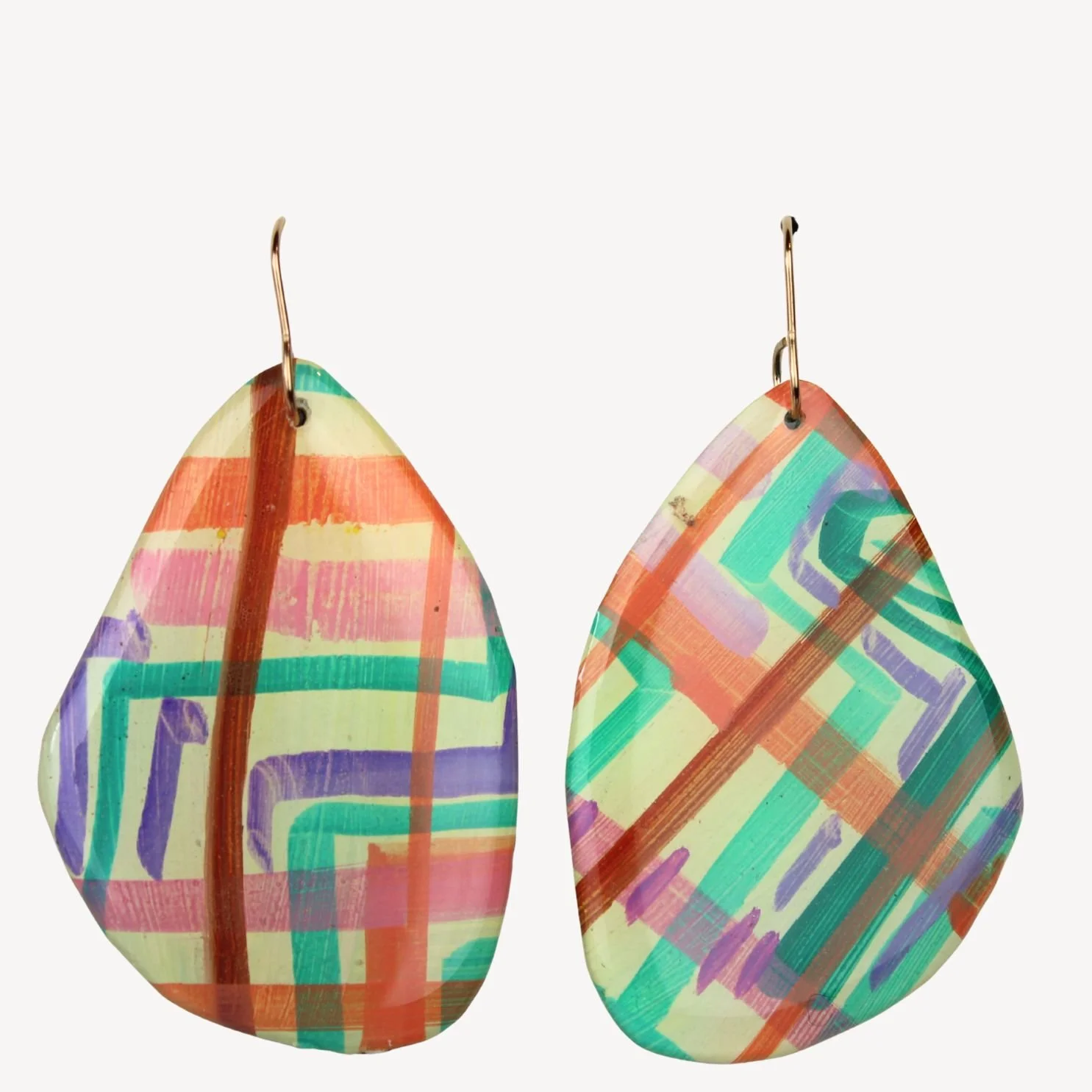 Hand Painted Earrings Ag13