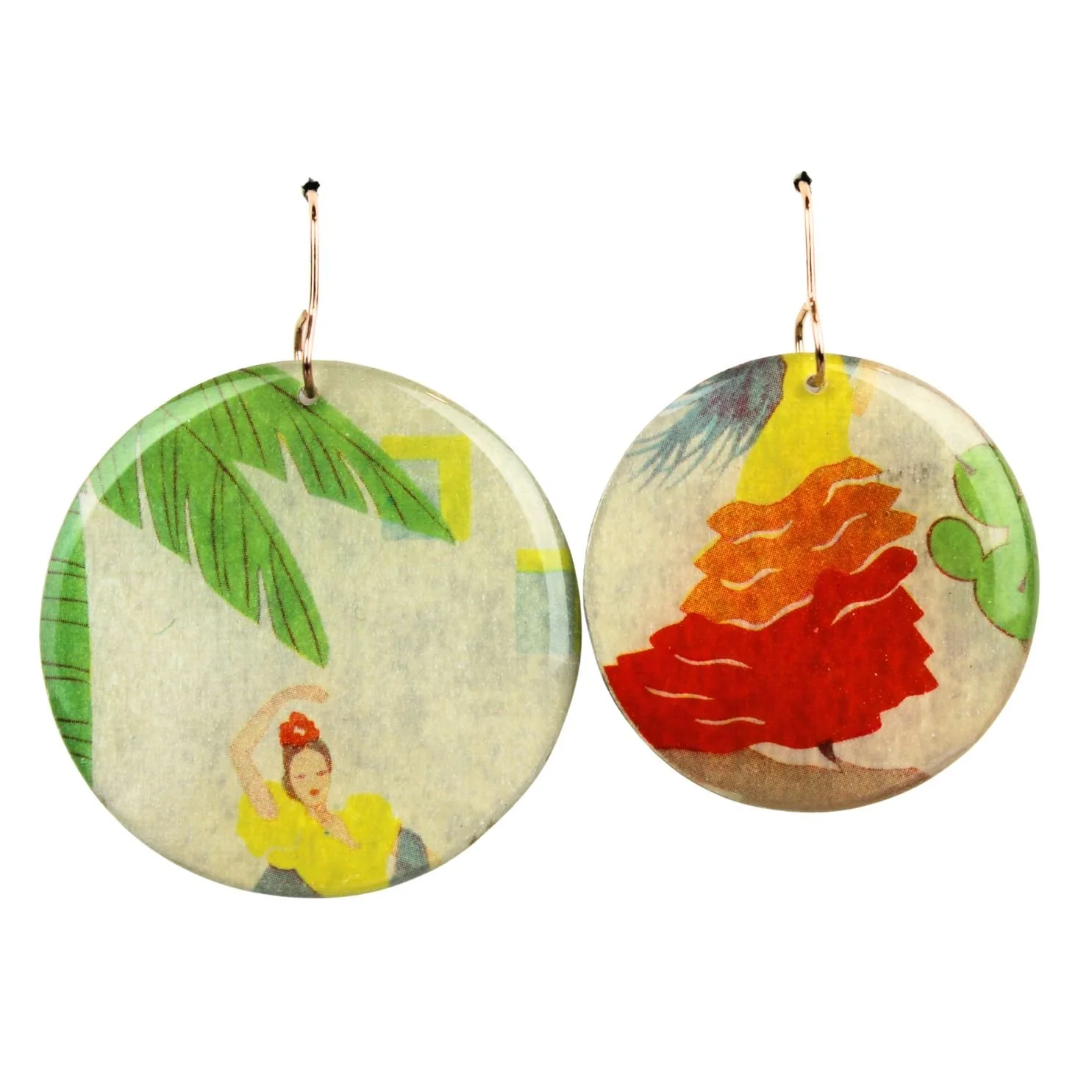 Vintage Art Deco Retro Rare Swap Card Earrings Dr7