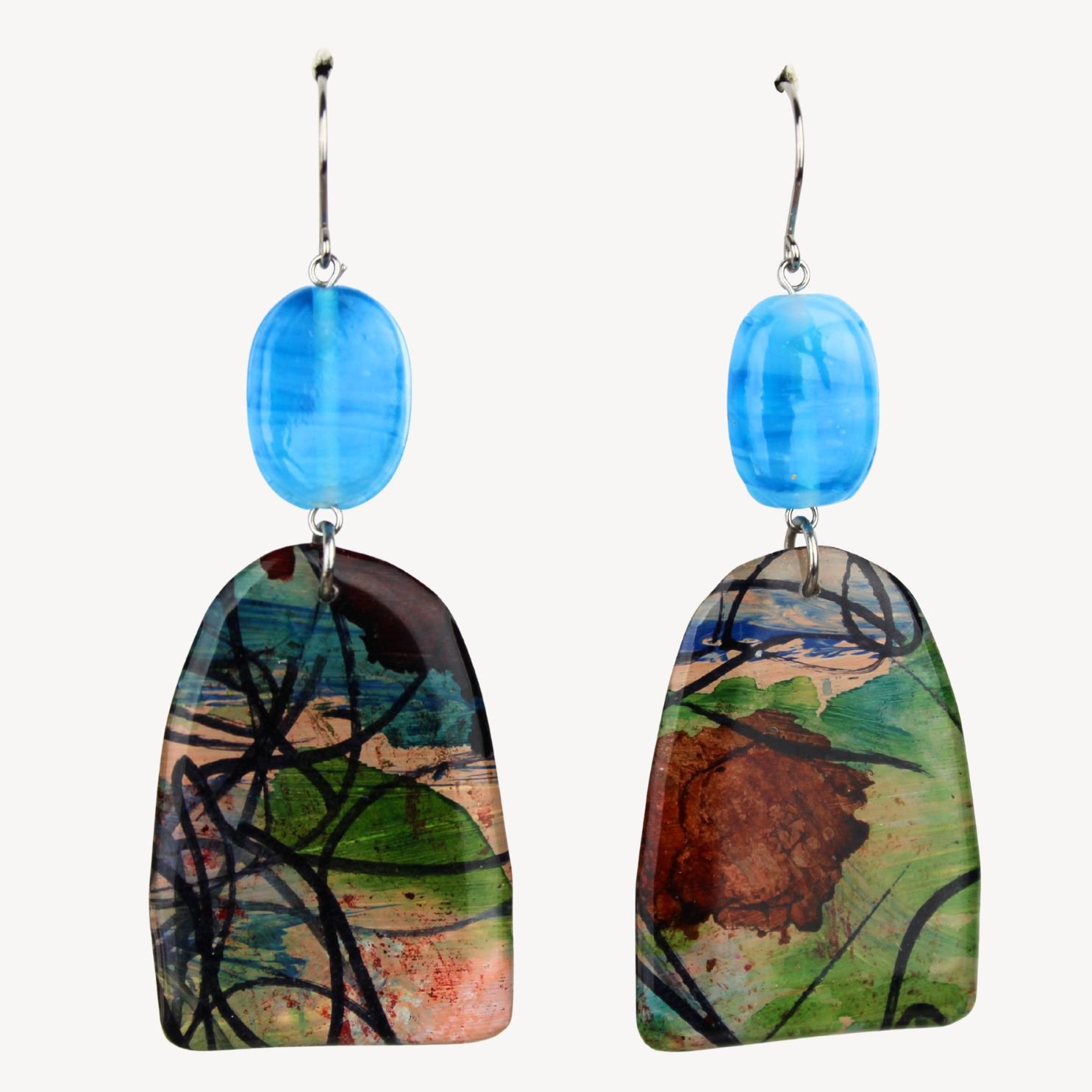 Hand Painted Earrings Ap19