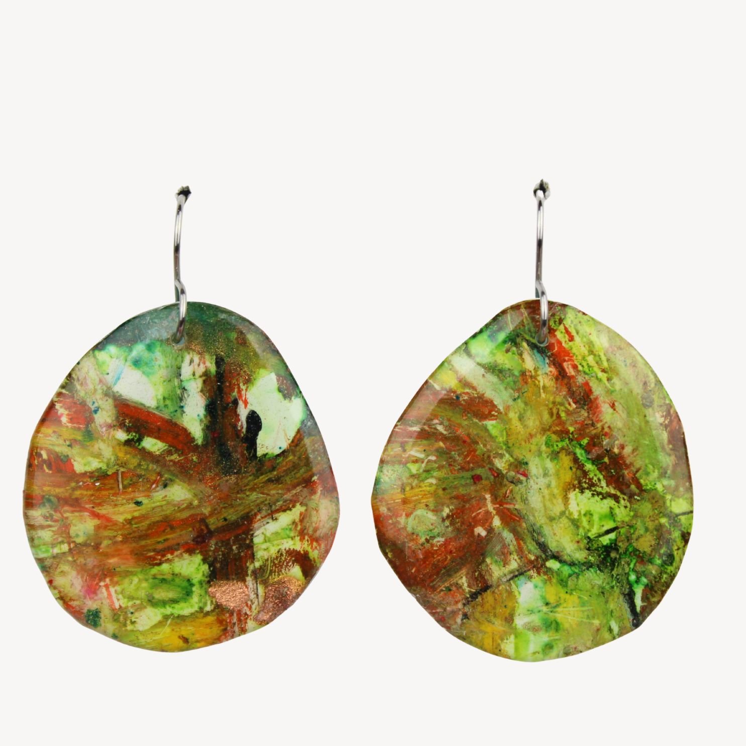 Hand Painted Earrings Ag32