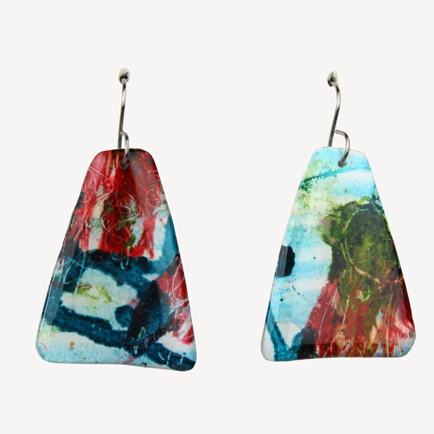 Hand Painted Earrings Ag19