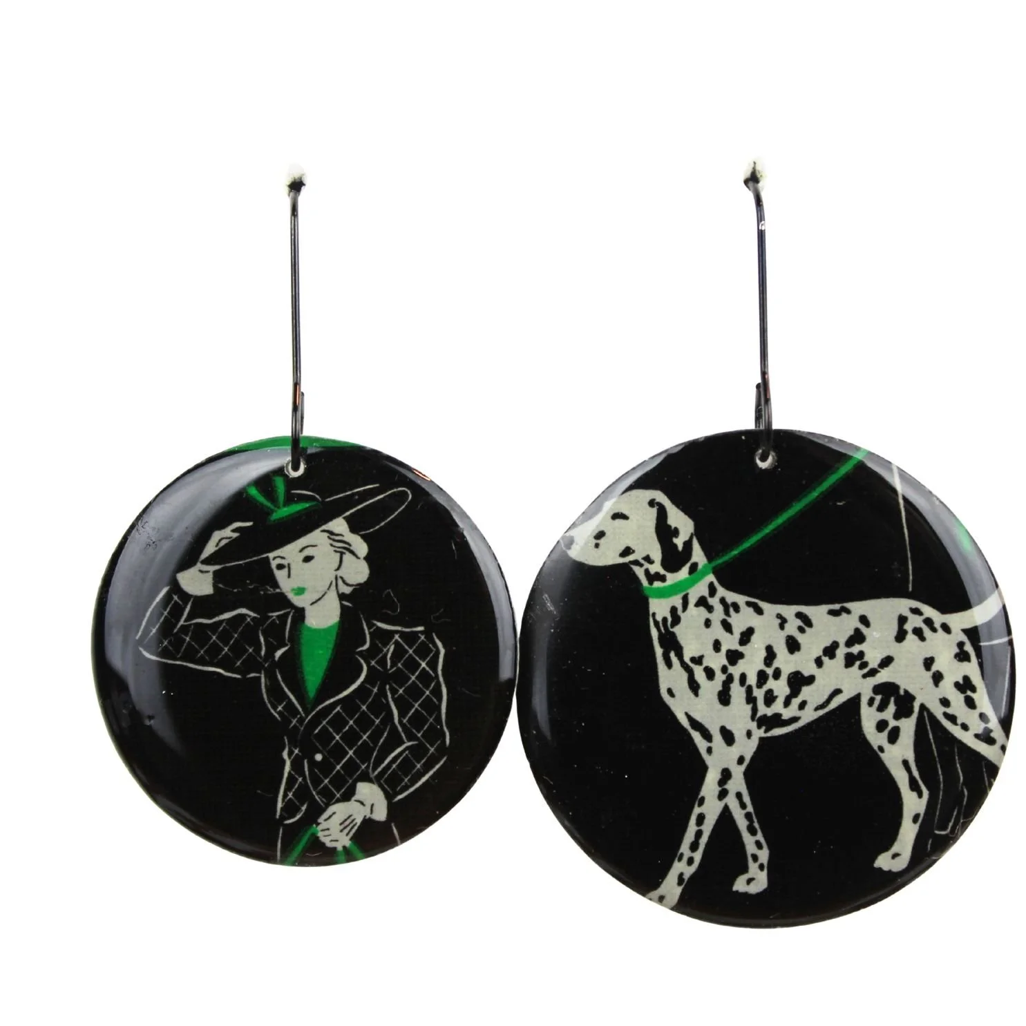 Vintage Art Deco Retro Rare Swap Card Earrings Dr2