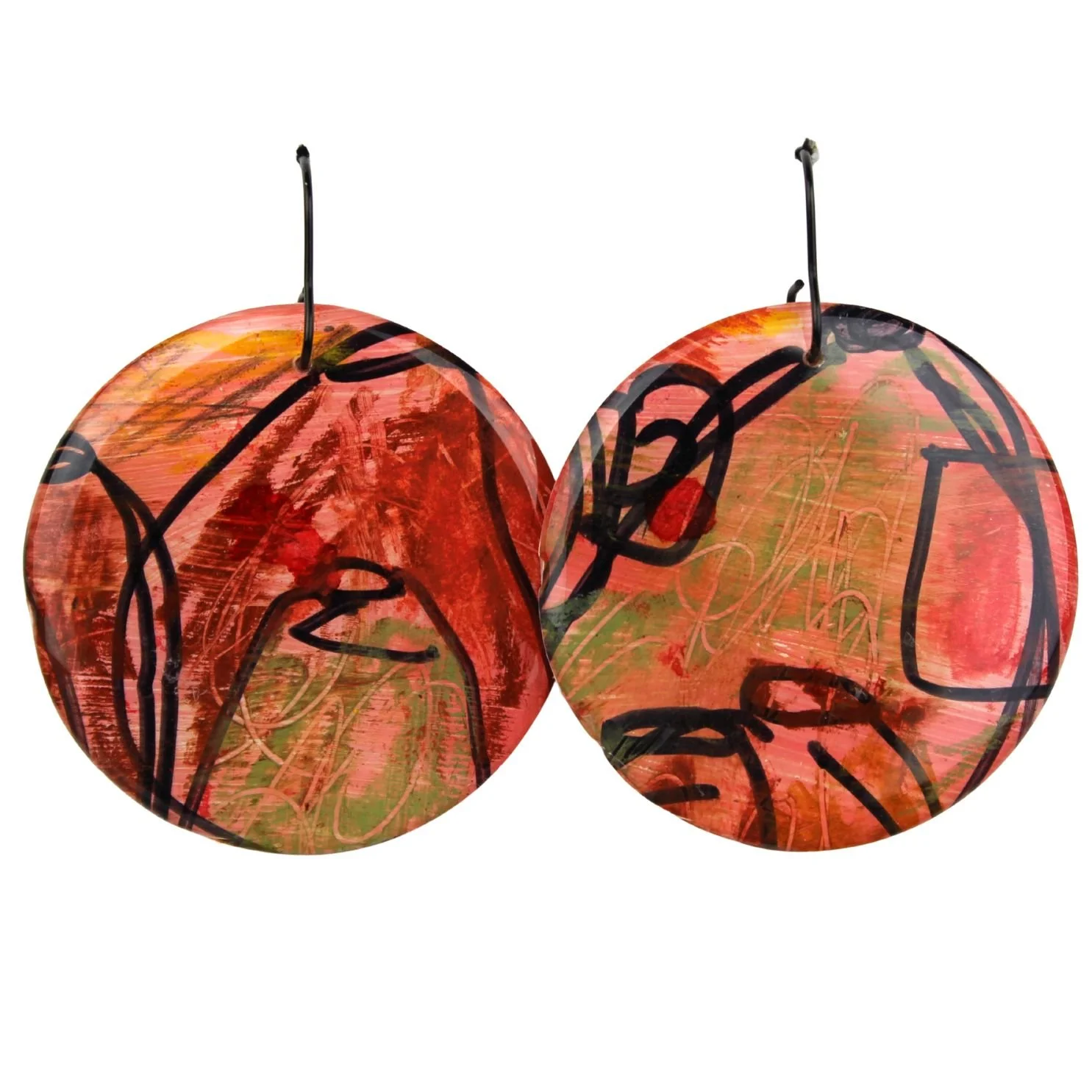 Hand Painted Earrings Dr56