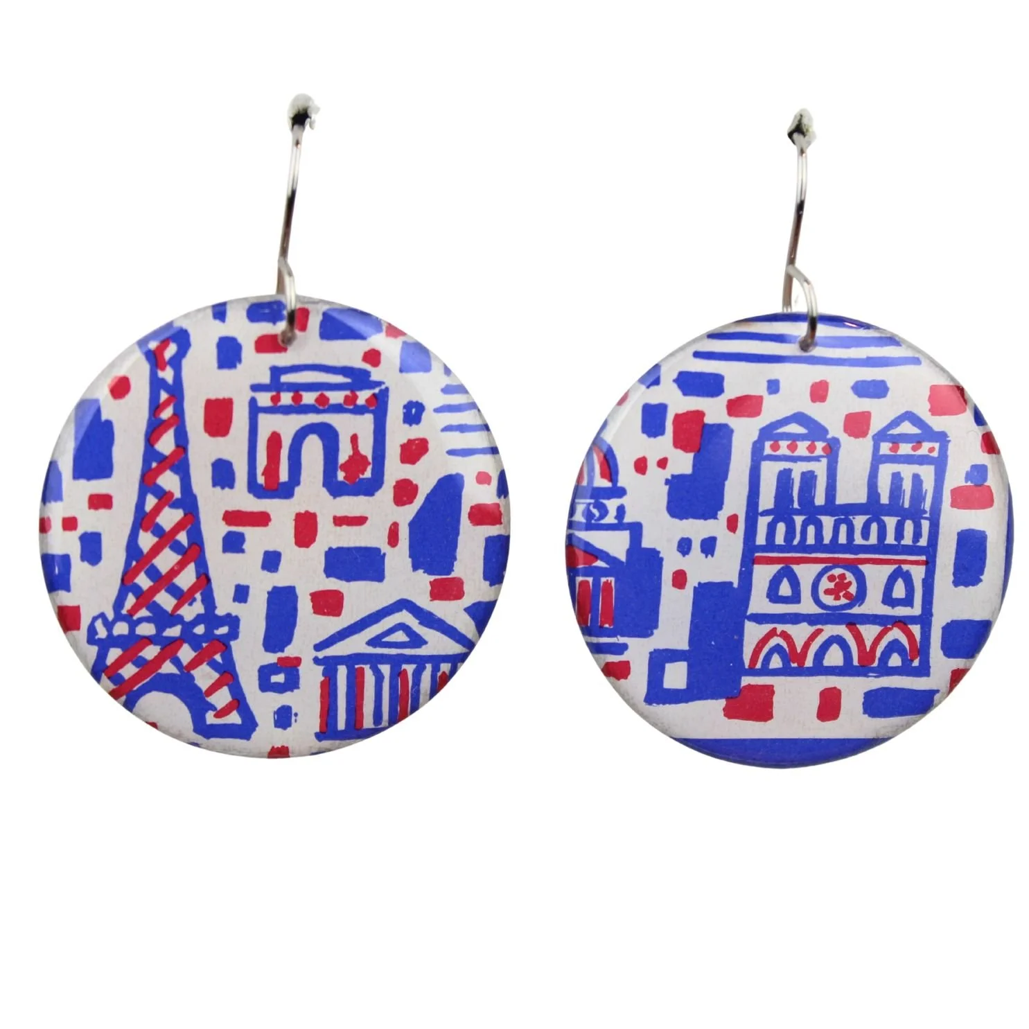 Vintage Art Deco Retro Rare Swap Card Earrings Dec30