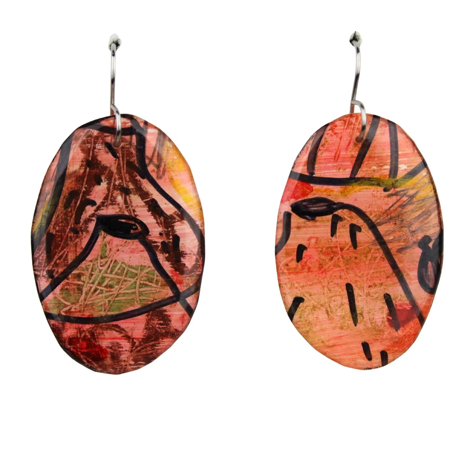 Hand Painted Earrings Dr22