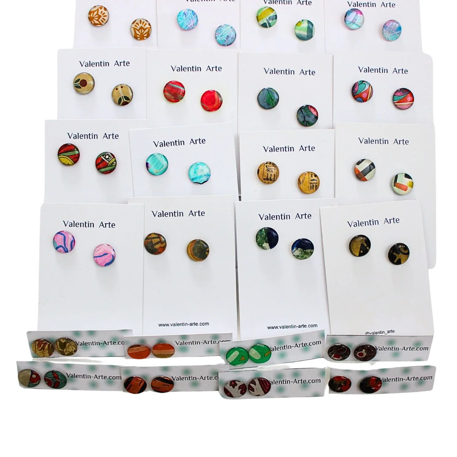 Hand Painted + Vintage Earrings Studs ls1