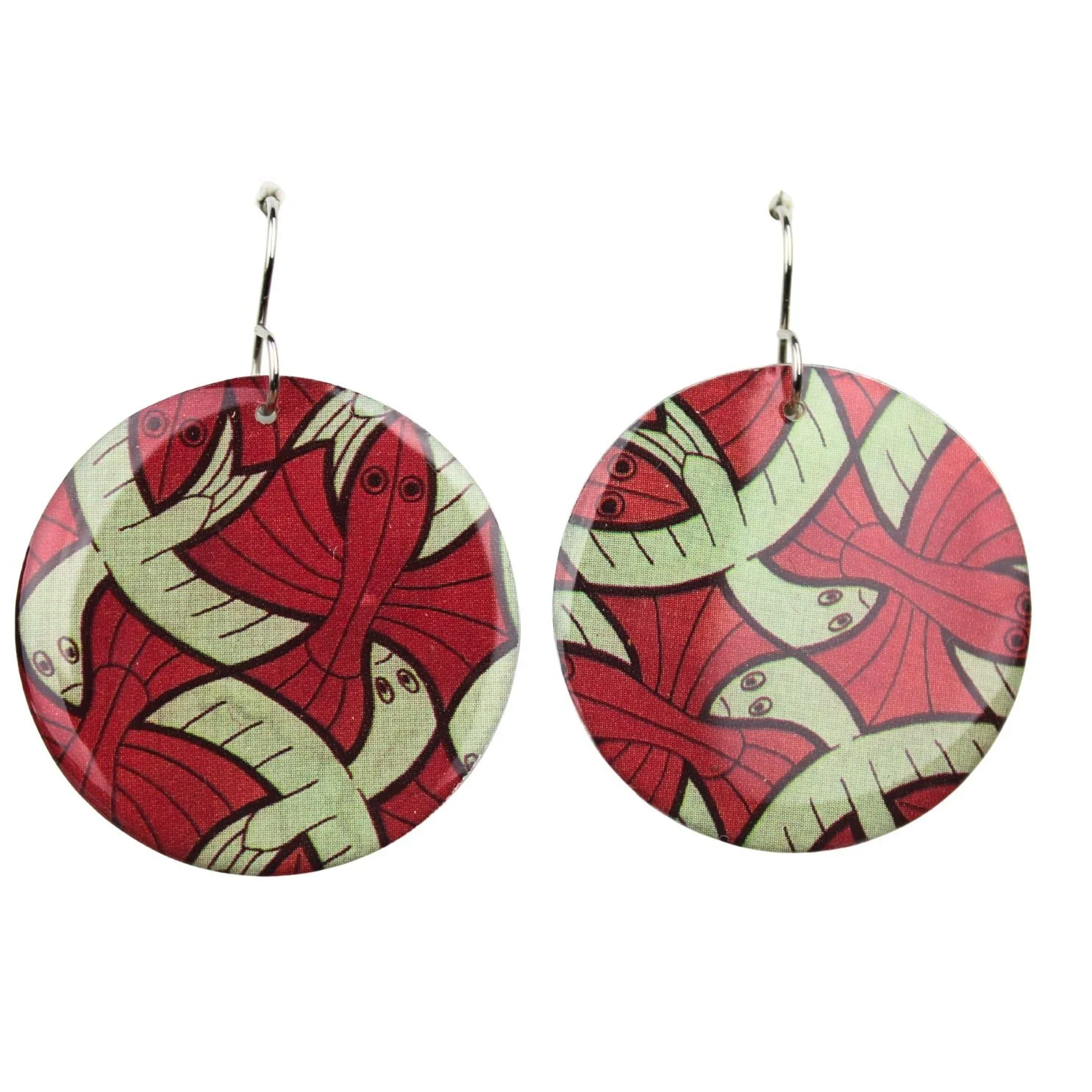 Vintage Art Deco Retro Rare Swap Card Earrings Dec12