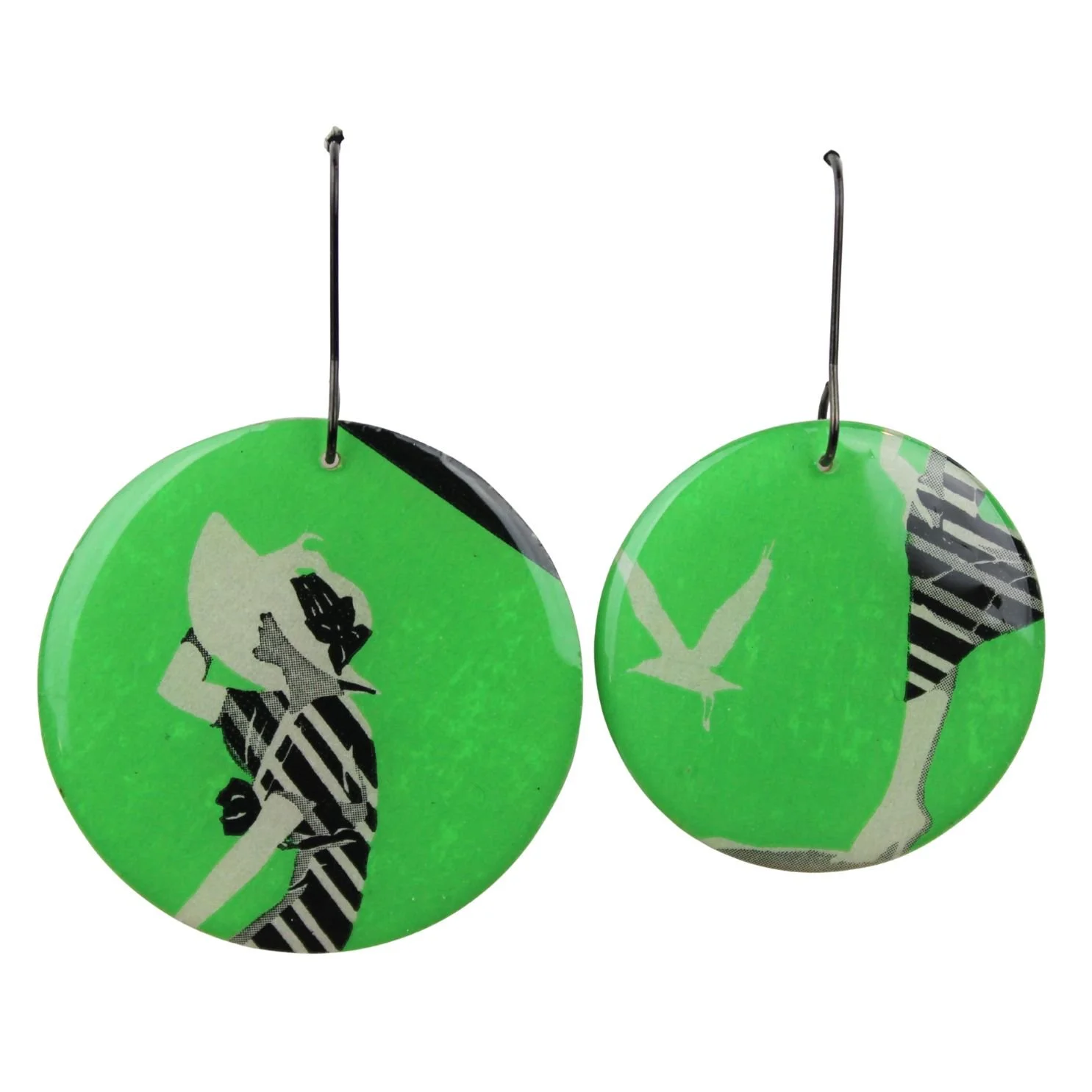 Vintage Art Deco Retro Rare Swap Card Earrings Dec20