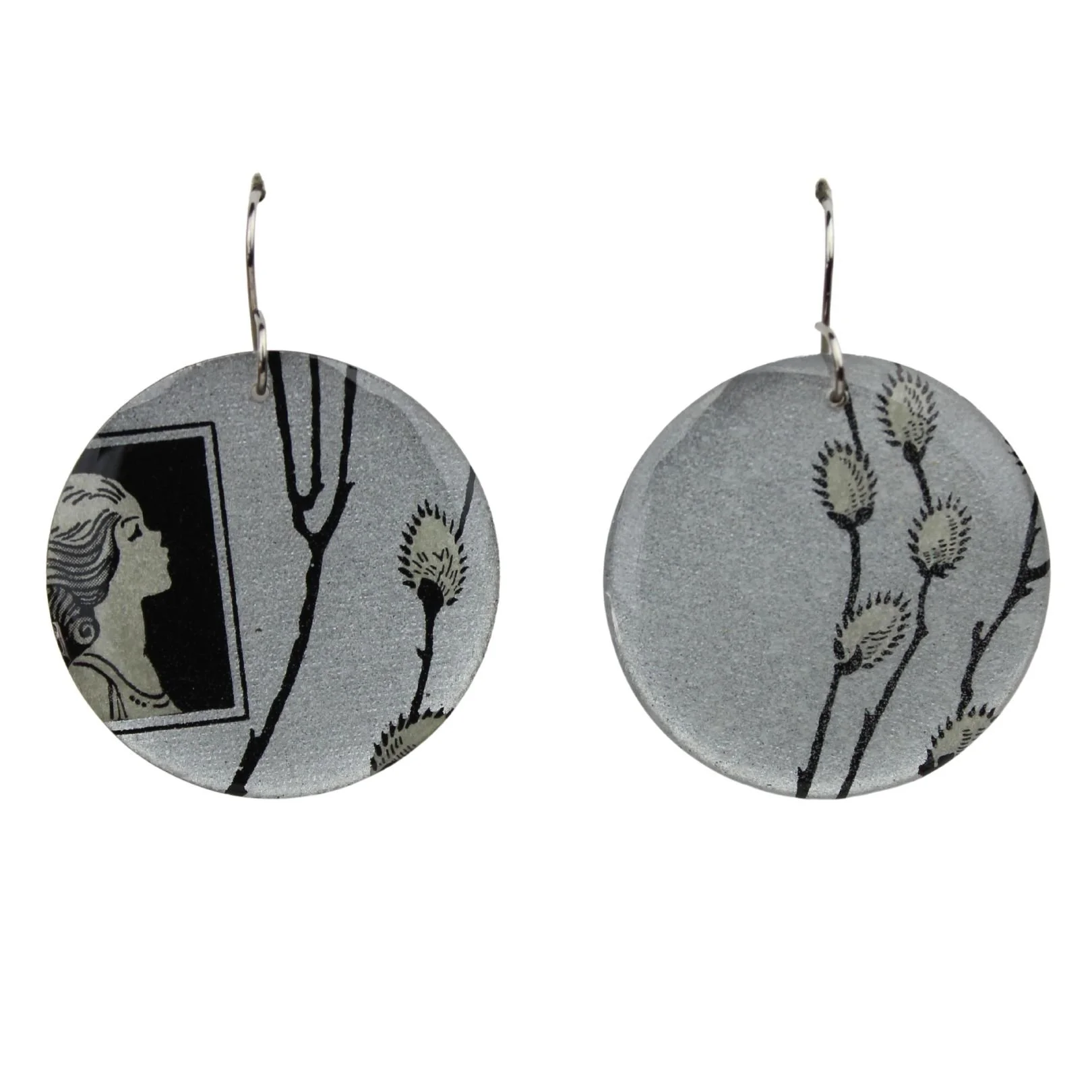 Vintage Art Deco Retro Rare Swap Card Earrings V15