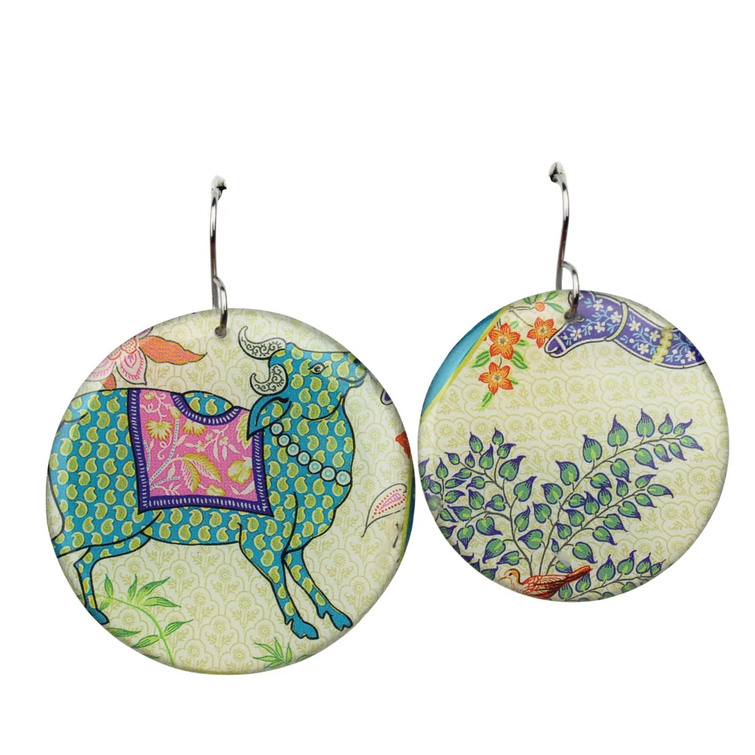 Vintage Art Deco Retro Rare Swap Card Earrings vt15