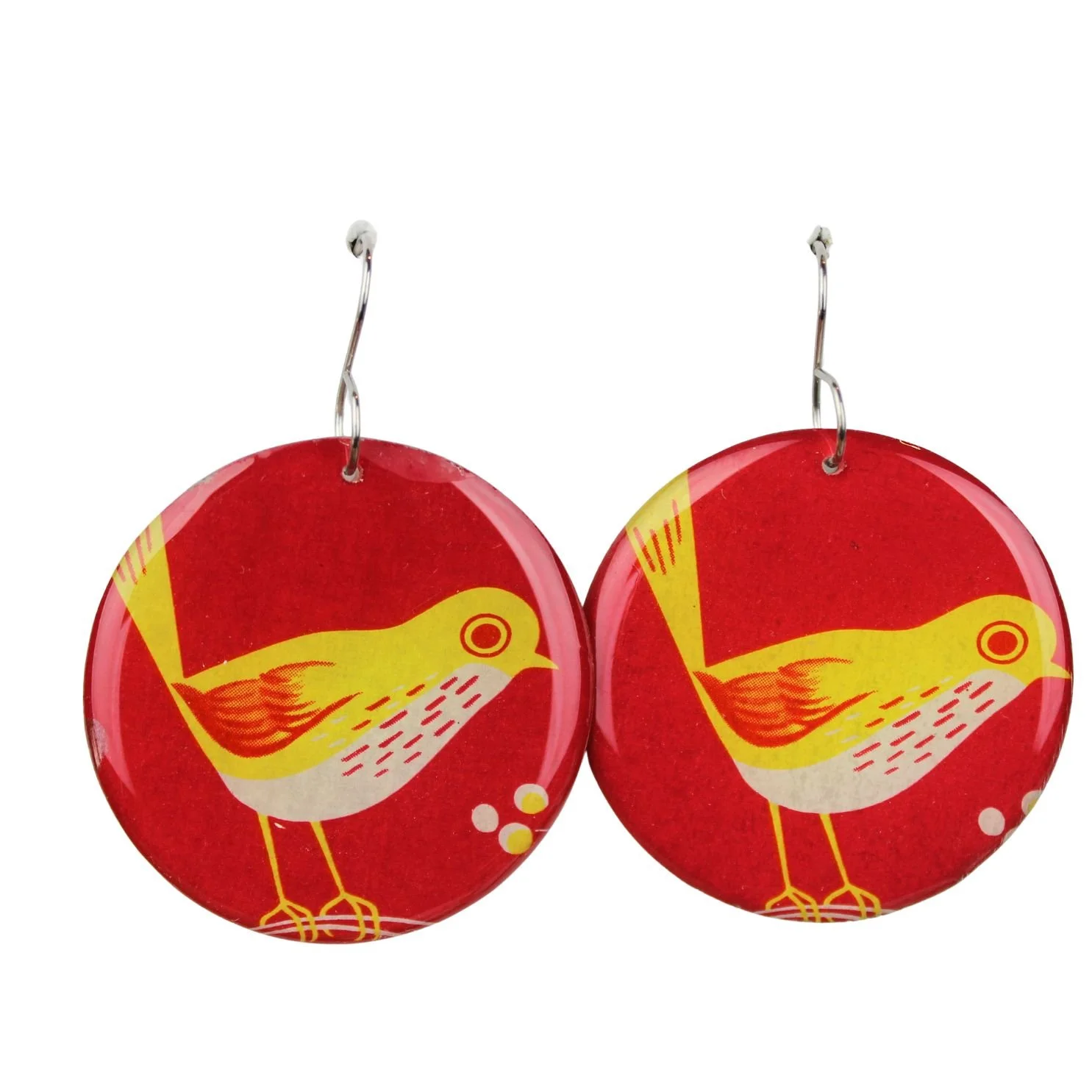 Vintage Art Deco Retro Rare Swap Card Earrings vt56