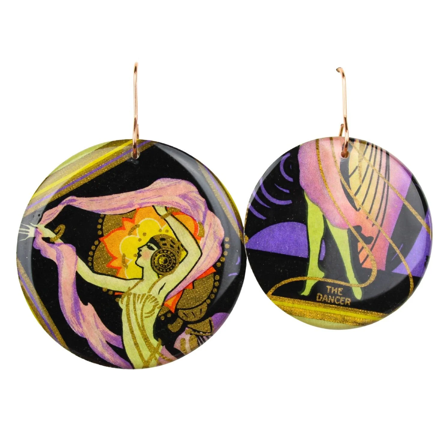 Vintage Art Deco Retro Rare Swap Card Earrings Dec1