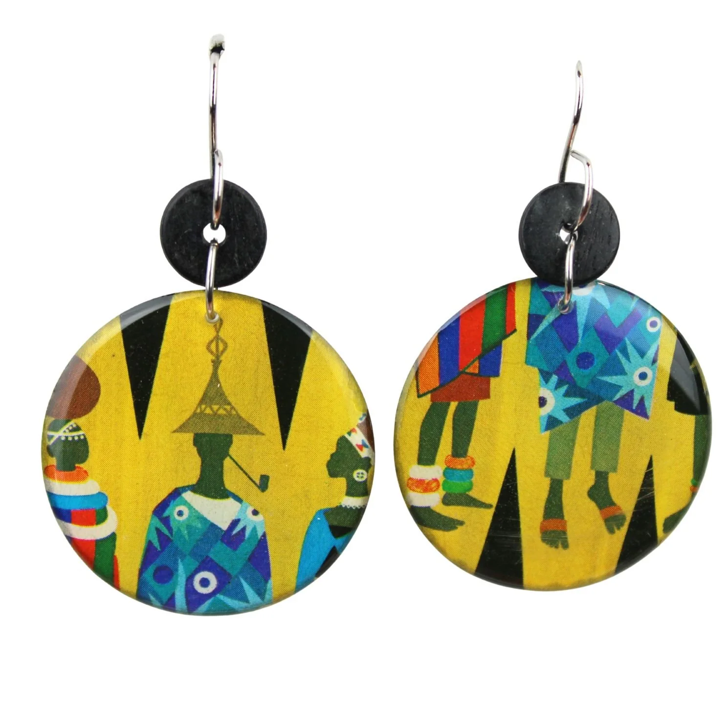 Vintage Art Deco Retro Rare Swap Card Earrings Dec22