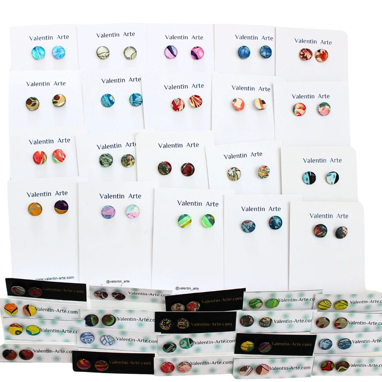 Hand Painted + Vintage Earrings Studs ss1