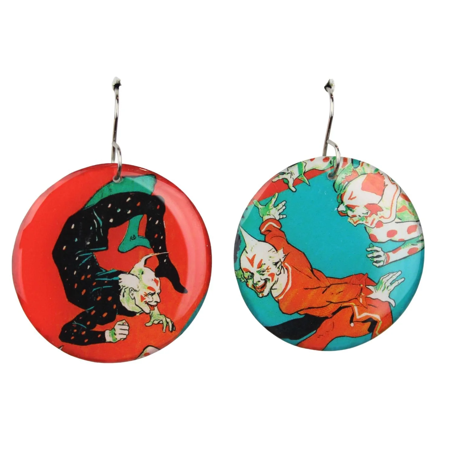 Vintage Art Deco Retro Rare Swap Card Earrings vt61