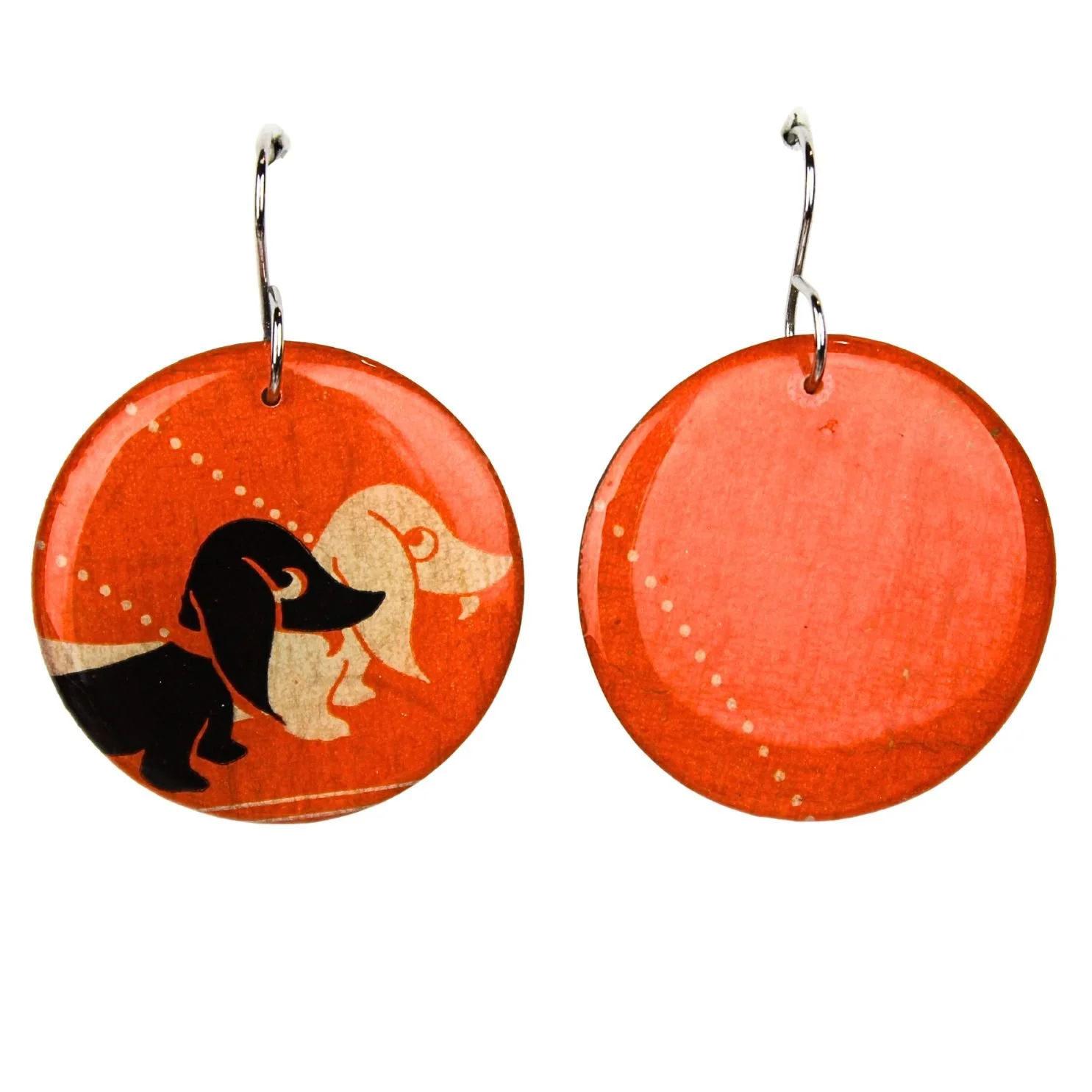 Vintage Art Deco Retro Rare Swap Card Earrings Dr78