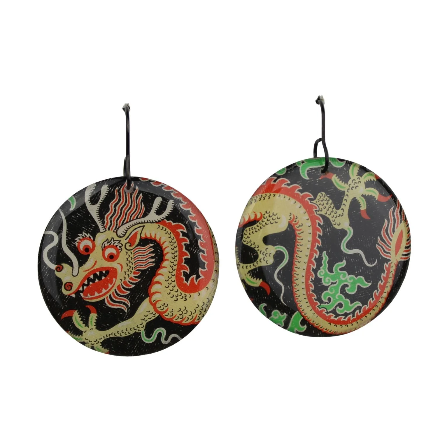 Vintage Art Deco Retro Rare Swap Card Earrings vt14