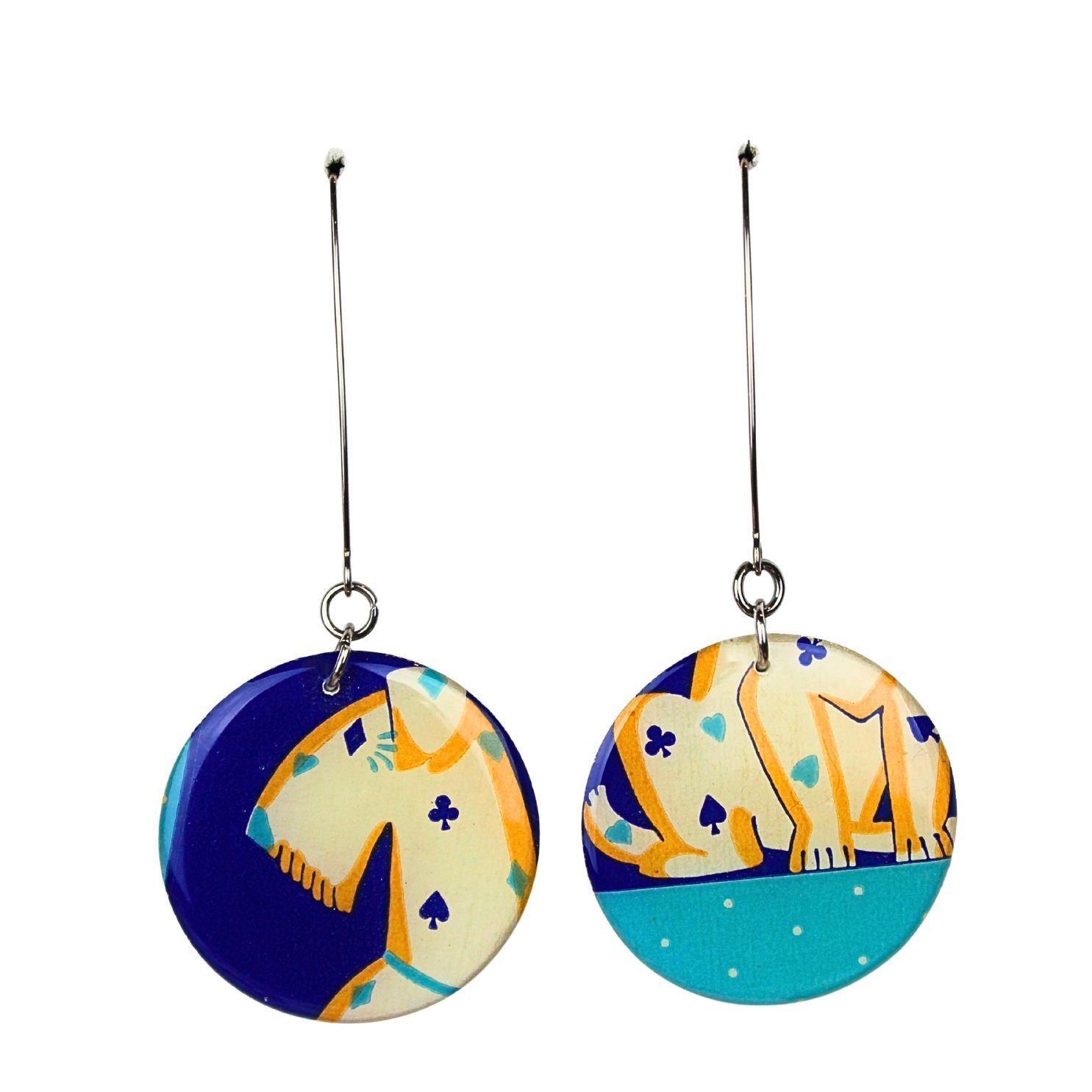 Vintage Art Deco Retro Rare Swap Card Earrings Dr81