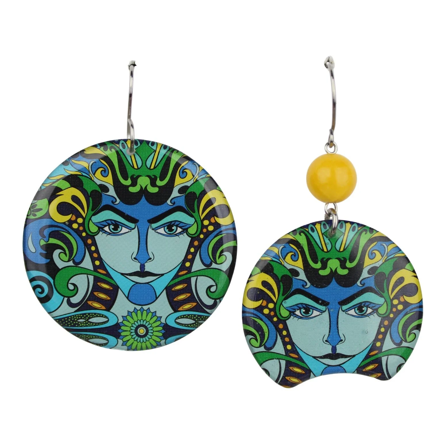 Vintage Art Deco Retro Rare Swap Card Earrings vt1