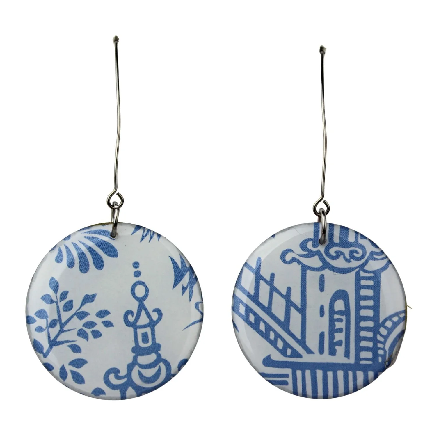 Vintage Art Deco Retro Rare Swap Card EarringsV74