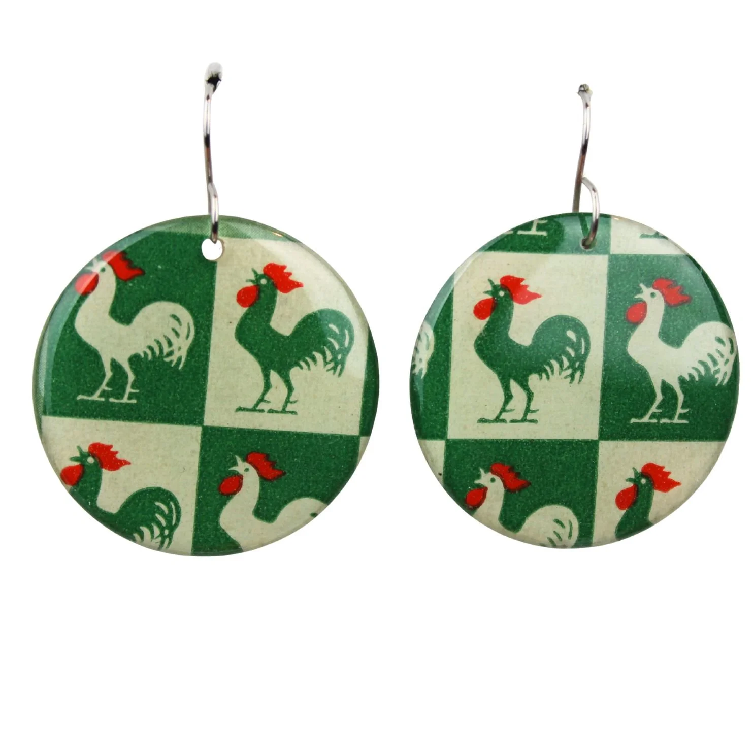 Vintage Art Deco Retro Rare Swap Card Earrings Dec24