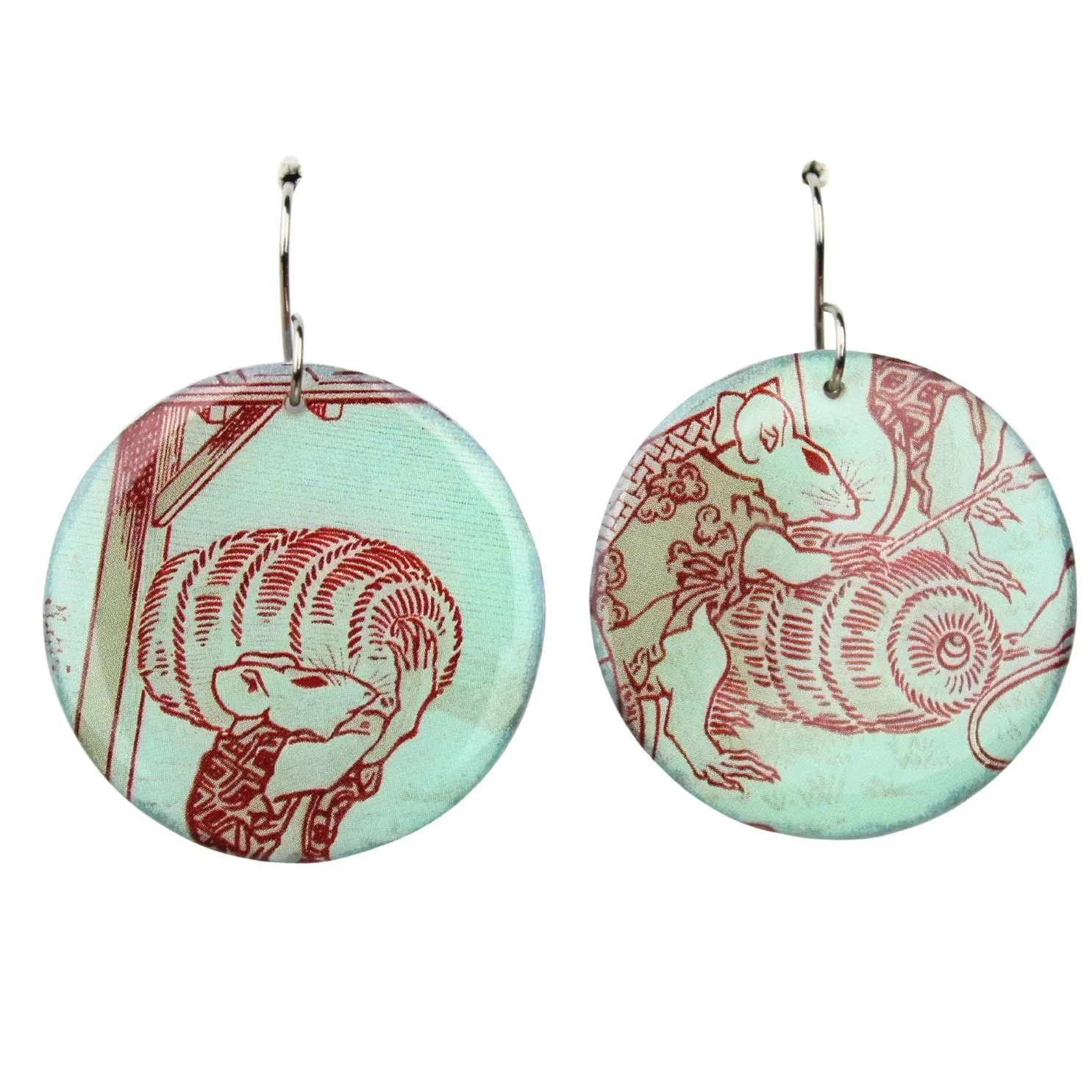 Vintage Art Deco Retro Rare Swap Card Earrings Dec16