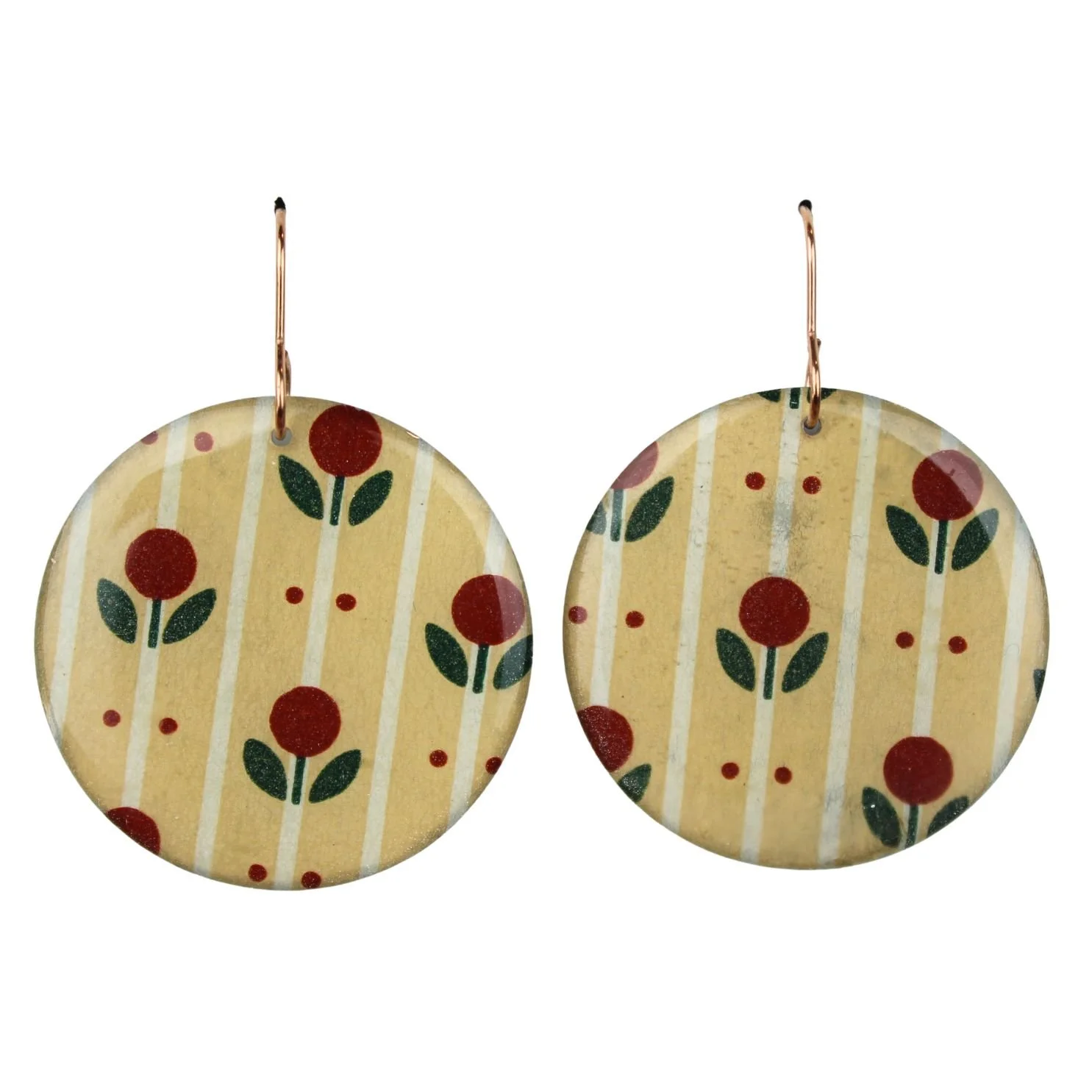 Vintage Art Deco Retro Rare Swap Card Earrings vt63