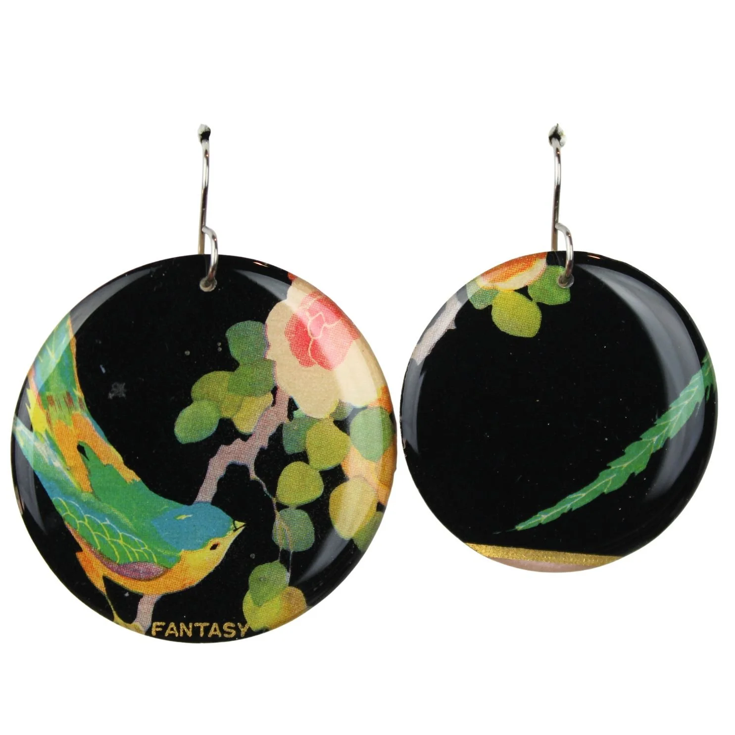 Vintage Art Deco Retro Rare Swap Card Earrings vt67