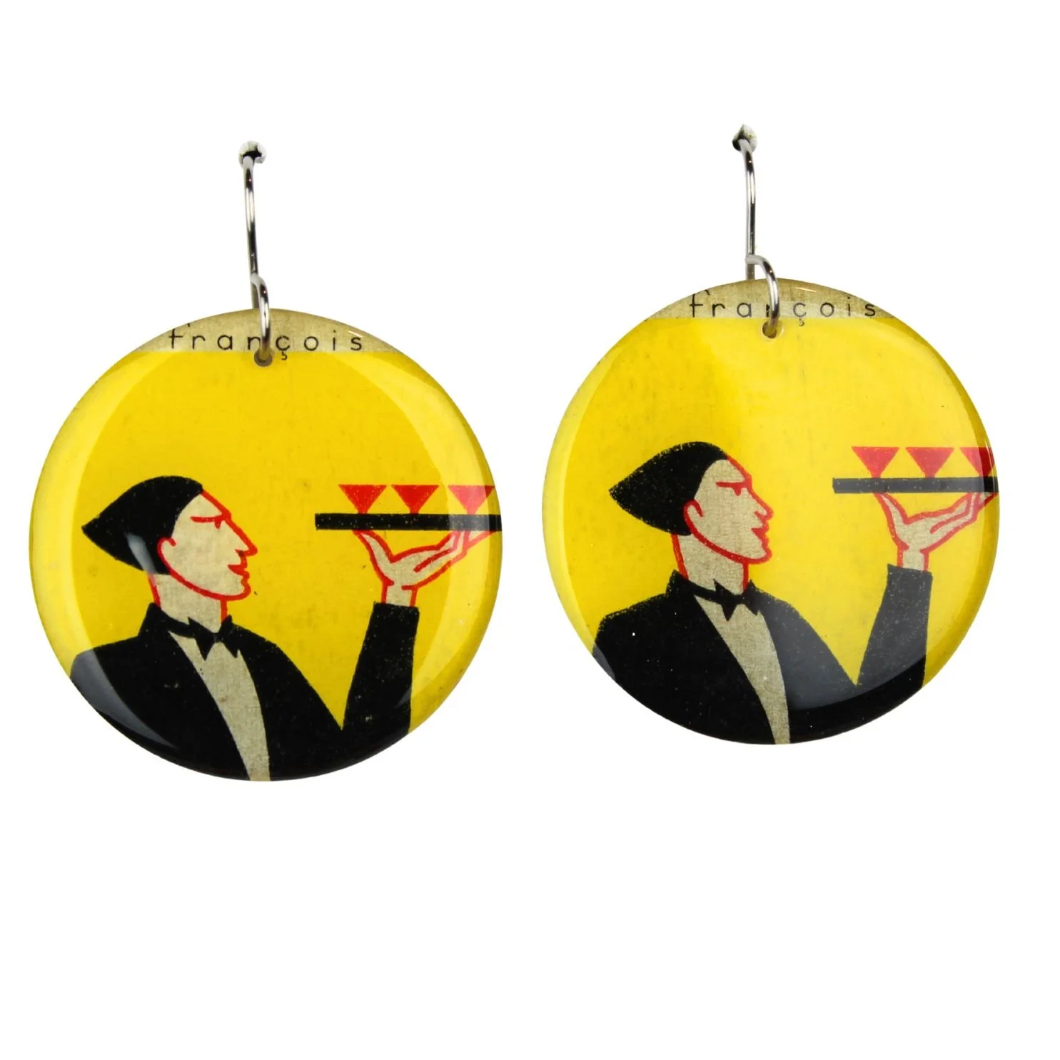 Vintage Art Deco/Retro Rare Swap Card  Earrings ne55