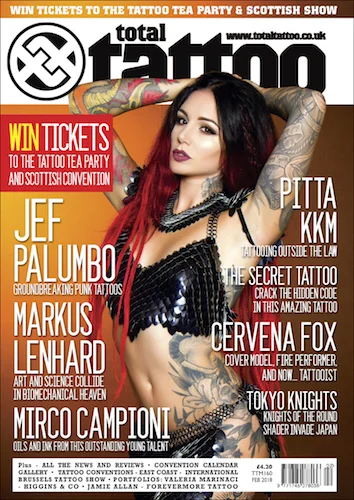 Cervena Fox in It Is Known on the cover of Total Tattoo #160