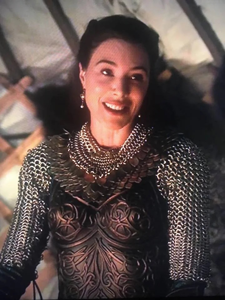 Delilah the “White Witch” wears an It Is Known “D’Arc” scalemaille collar on NBC’s “Midnight, Texas",” S2 E8.