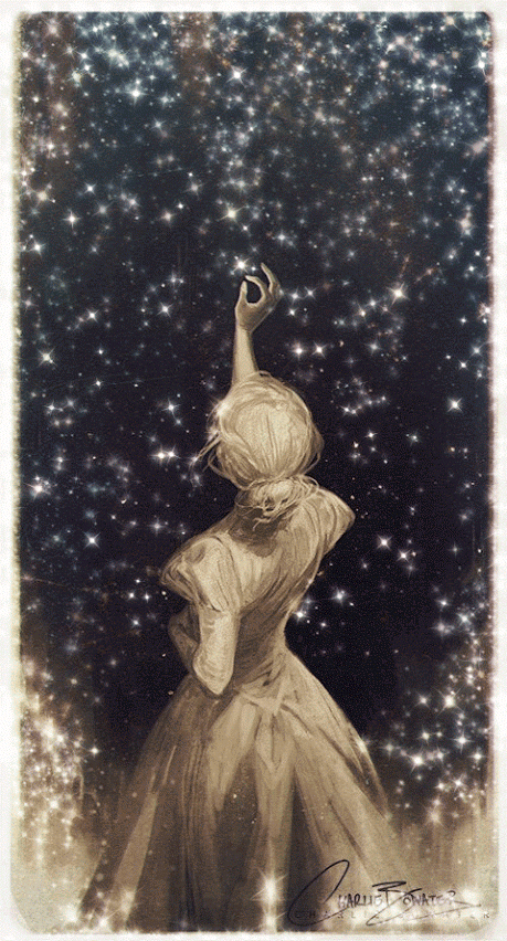 charlie bowater girl with stars.gif