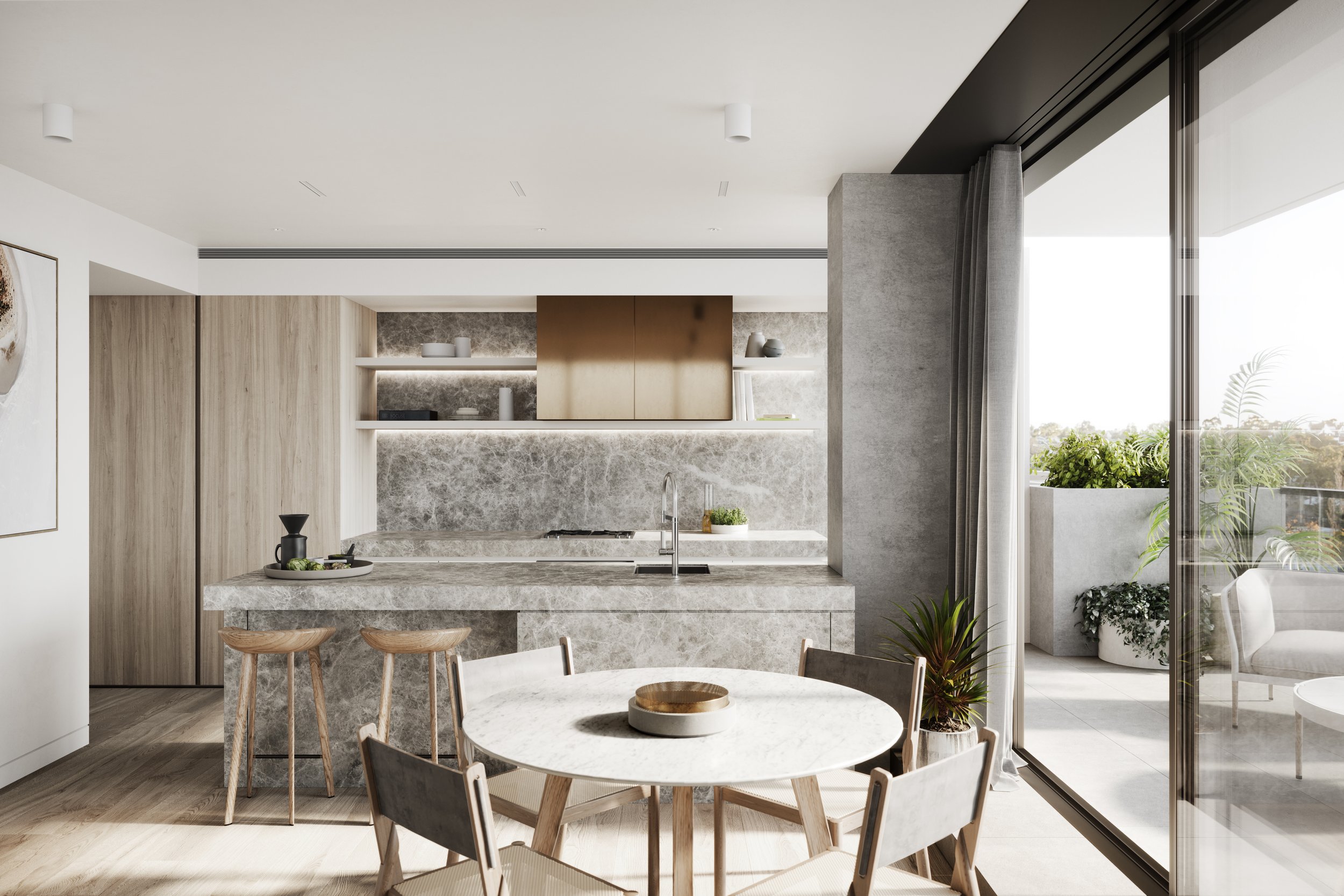 Digital render of a typical Walmer kitchen