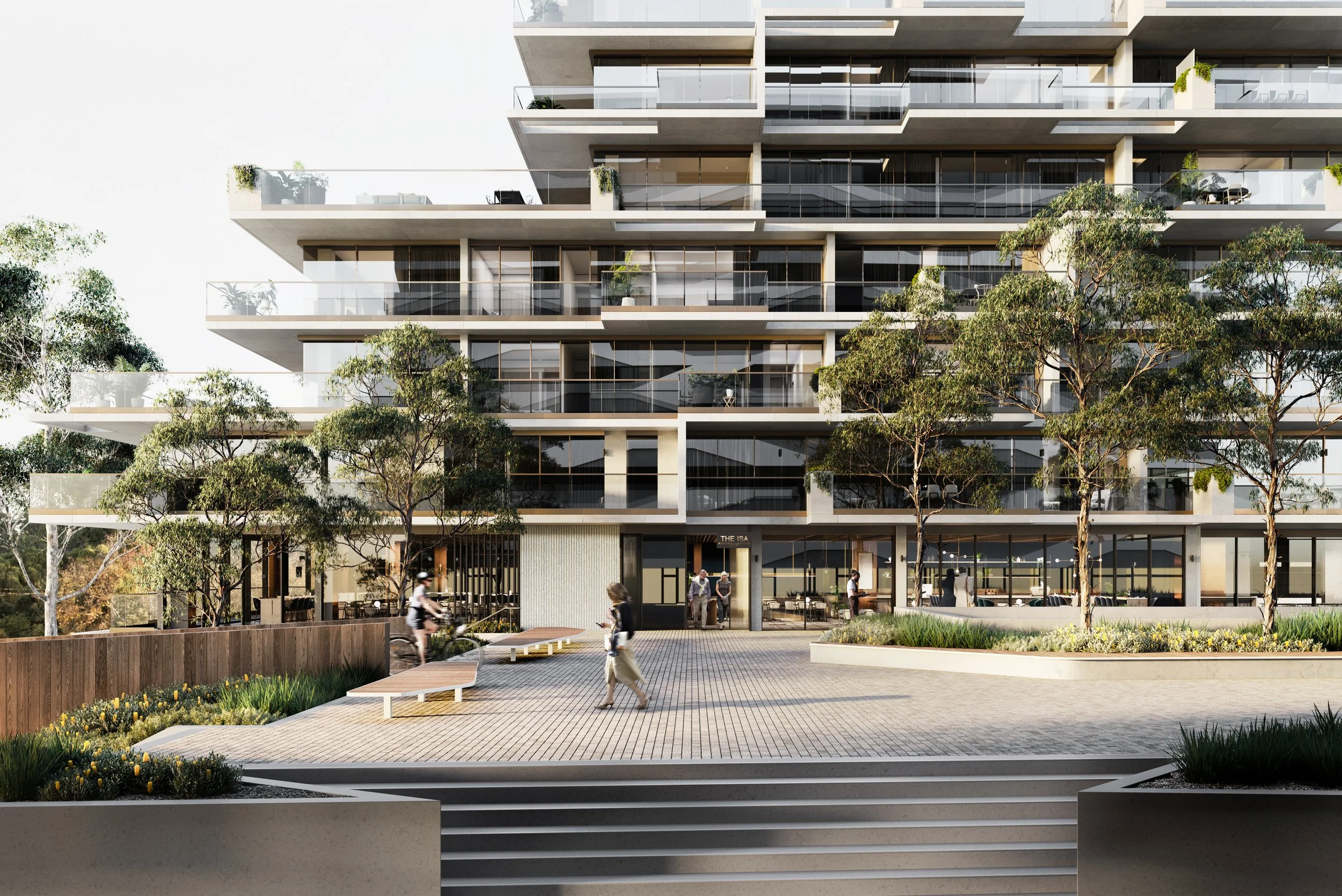 Walmer Apartments Victoria Street exterior plaza render