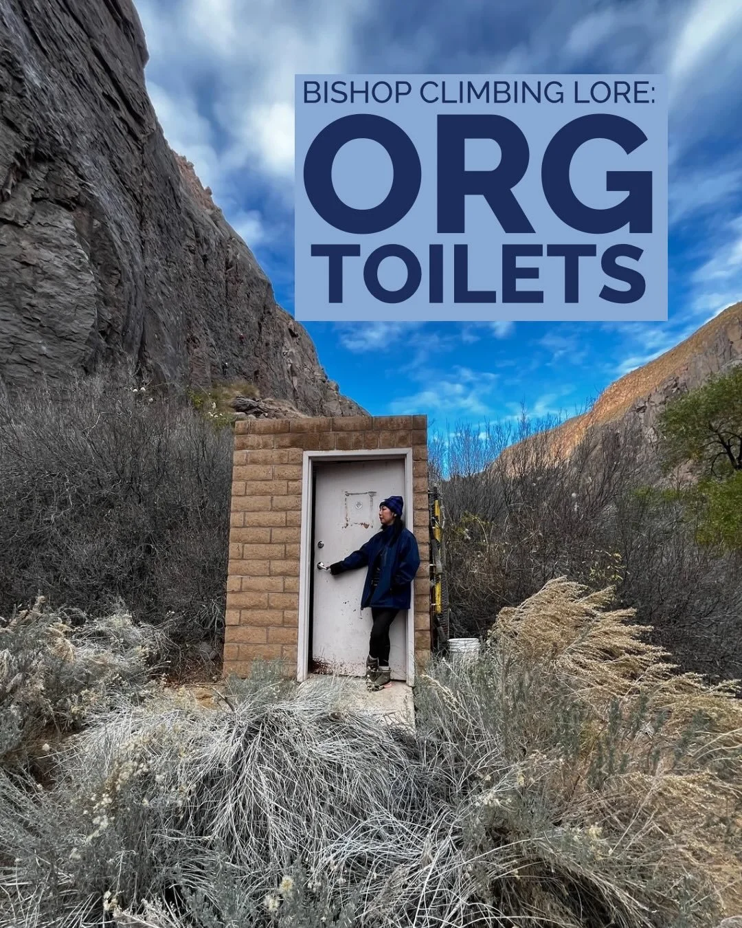 ⚡️Bishop Climbing Lore: ORG toilet⚡️
Have you ever noticed this building at the bottom of the Middle Gorge approach trail? If you haven&rsquo;t poked your head to ease your curiosity, we&rsquo;re here to tell you it is a toilet! 🚽

In the early &rsq