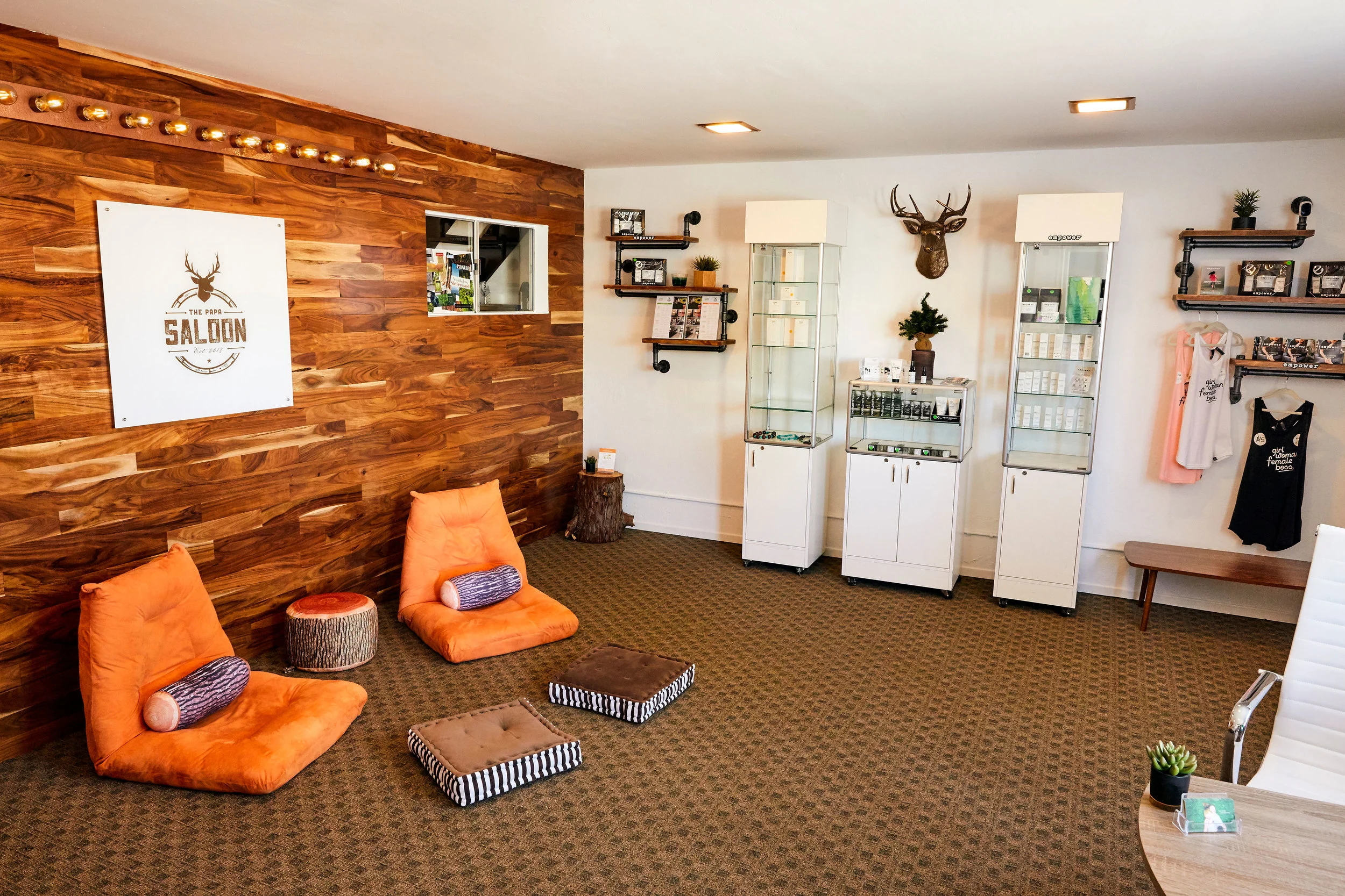 Reception / Retail (front room of The Papa Saloon)