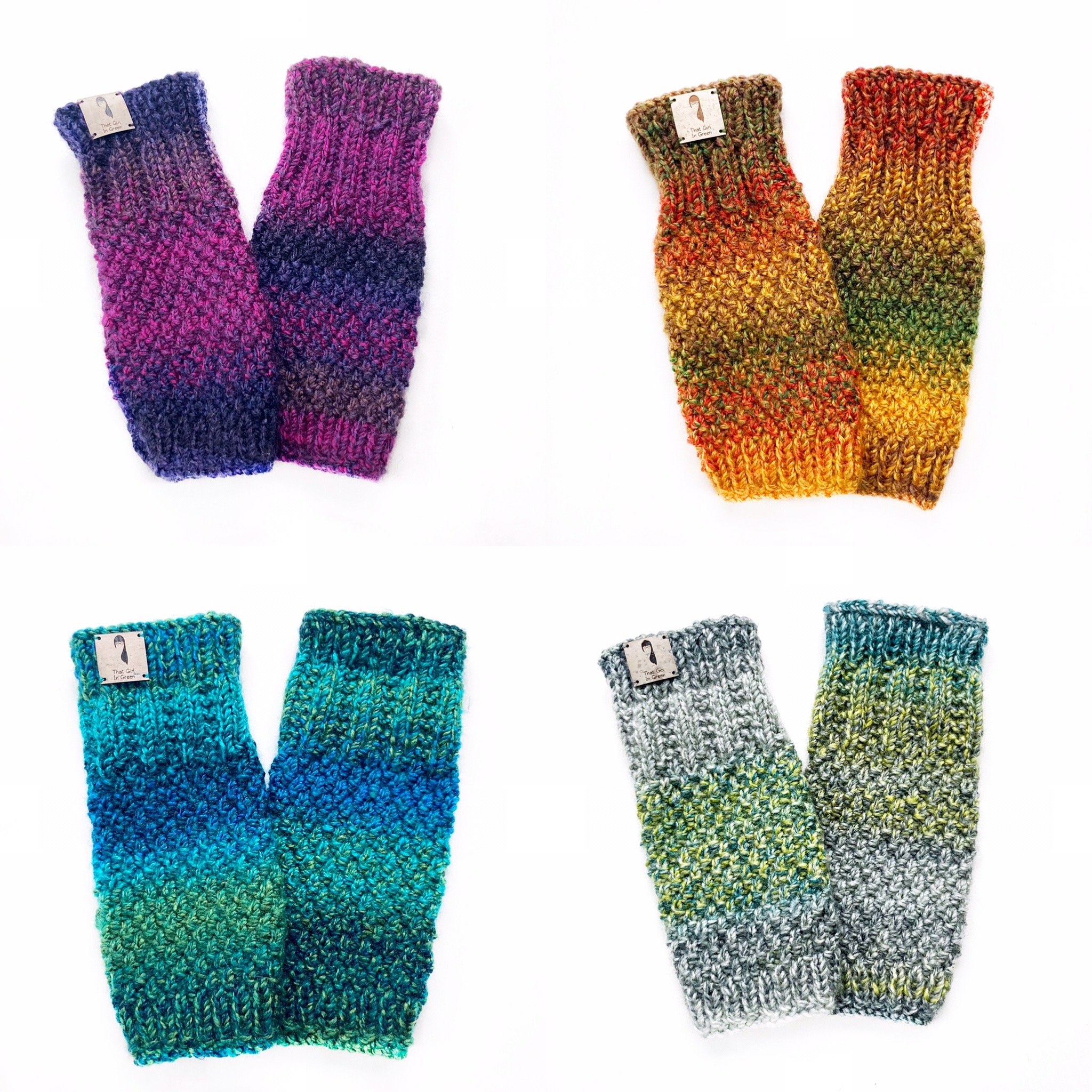 Hand Knitted Wrist Warmers That Girl In Green