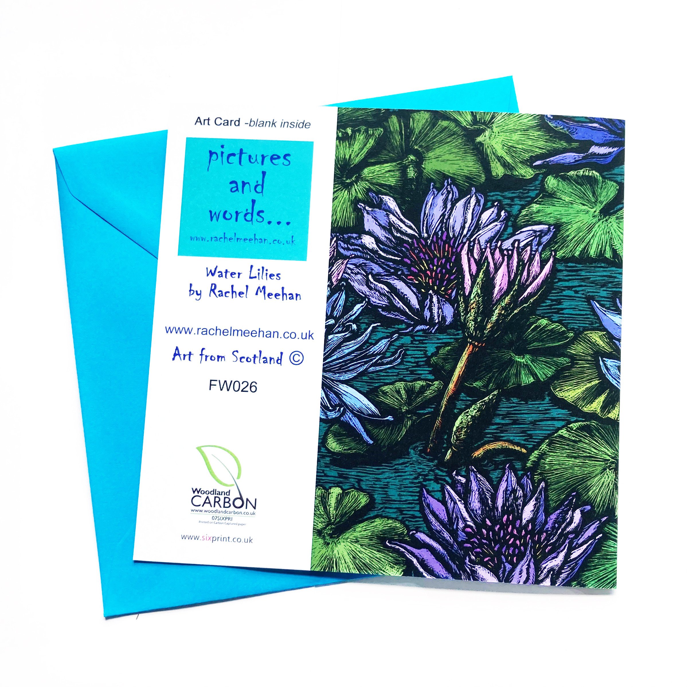 Water Lilies Blank Greetings Card That Girl In Green